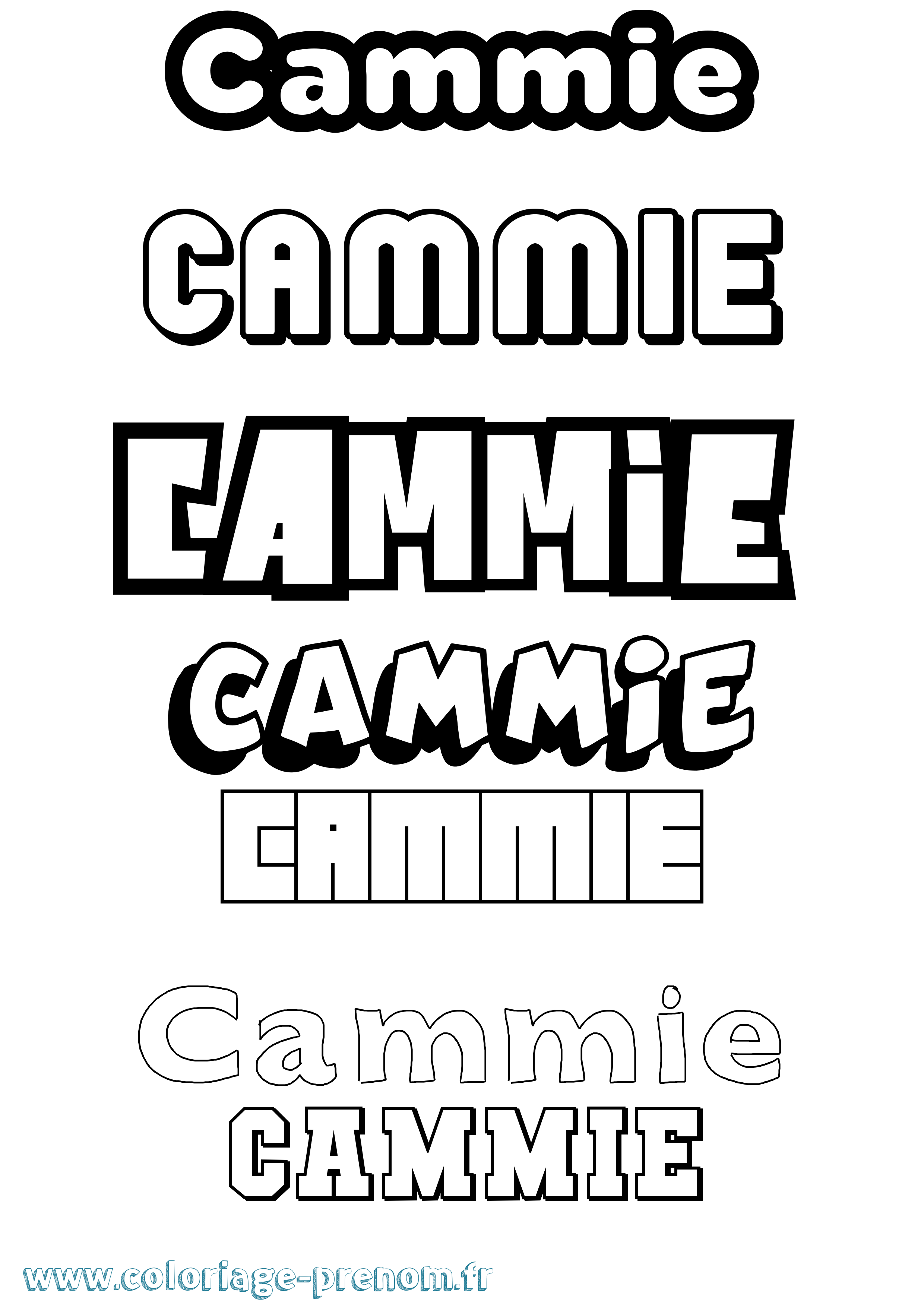 Coloriage Cammie Simple Coloriage prénom Cammie Simple