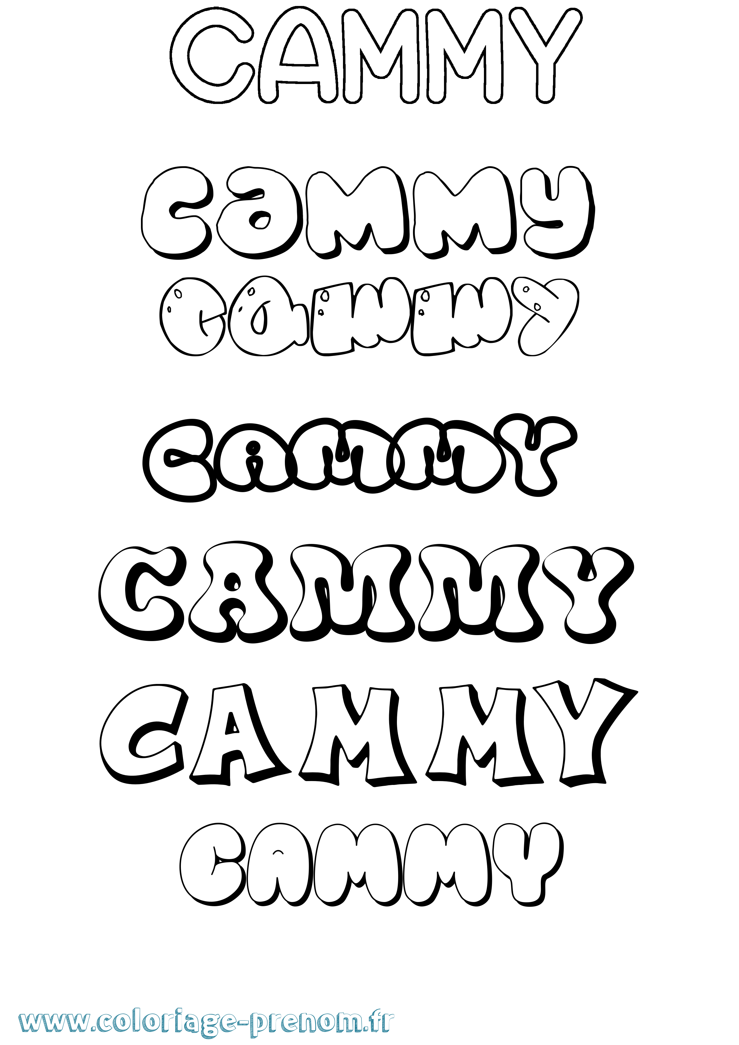 Coloriage prénom Cammy Bubble