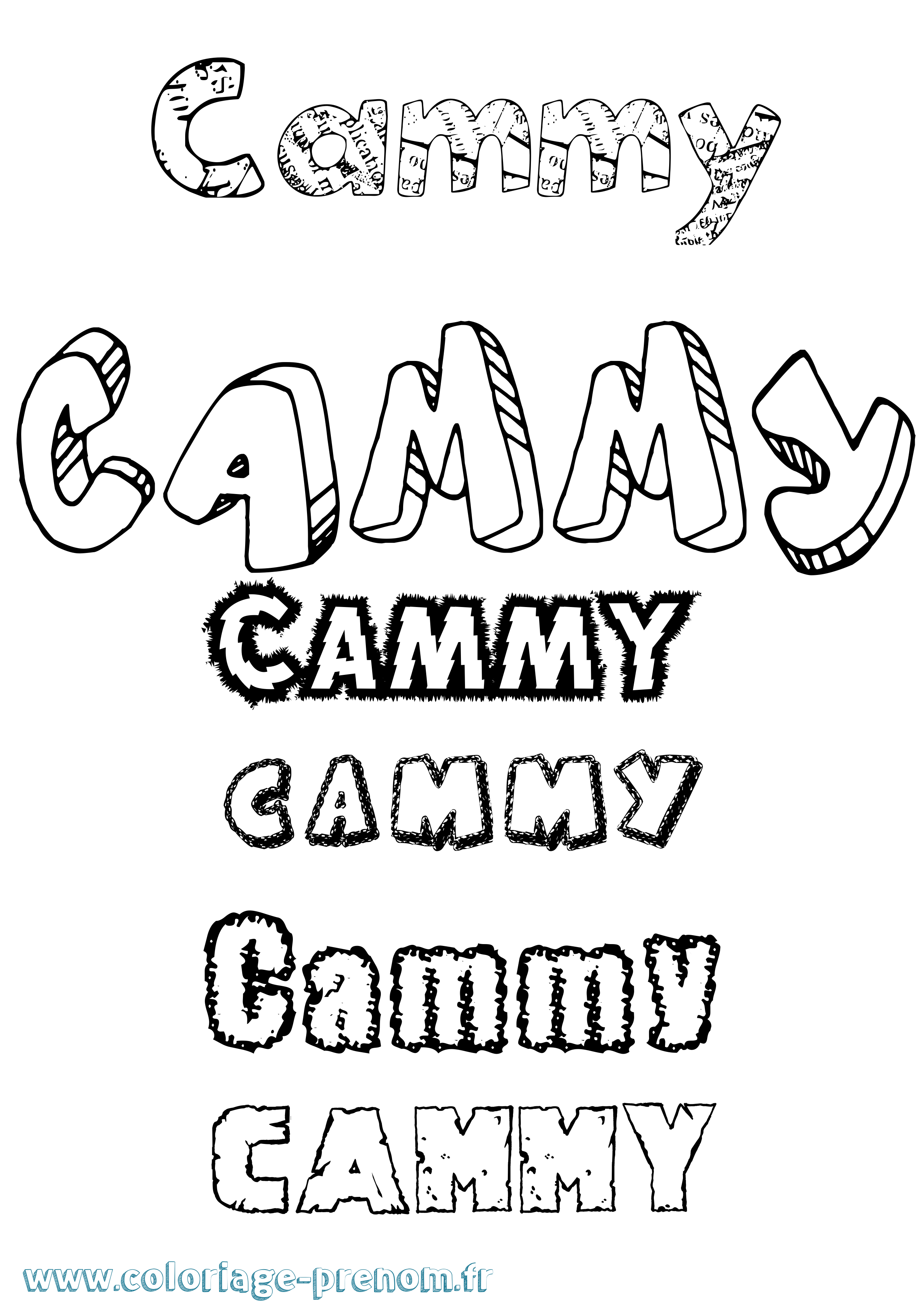Coloriage prénom Cammy Destructuré