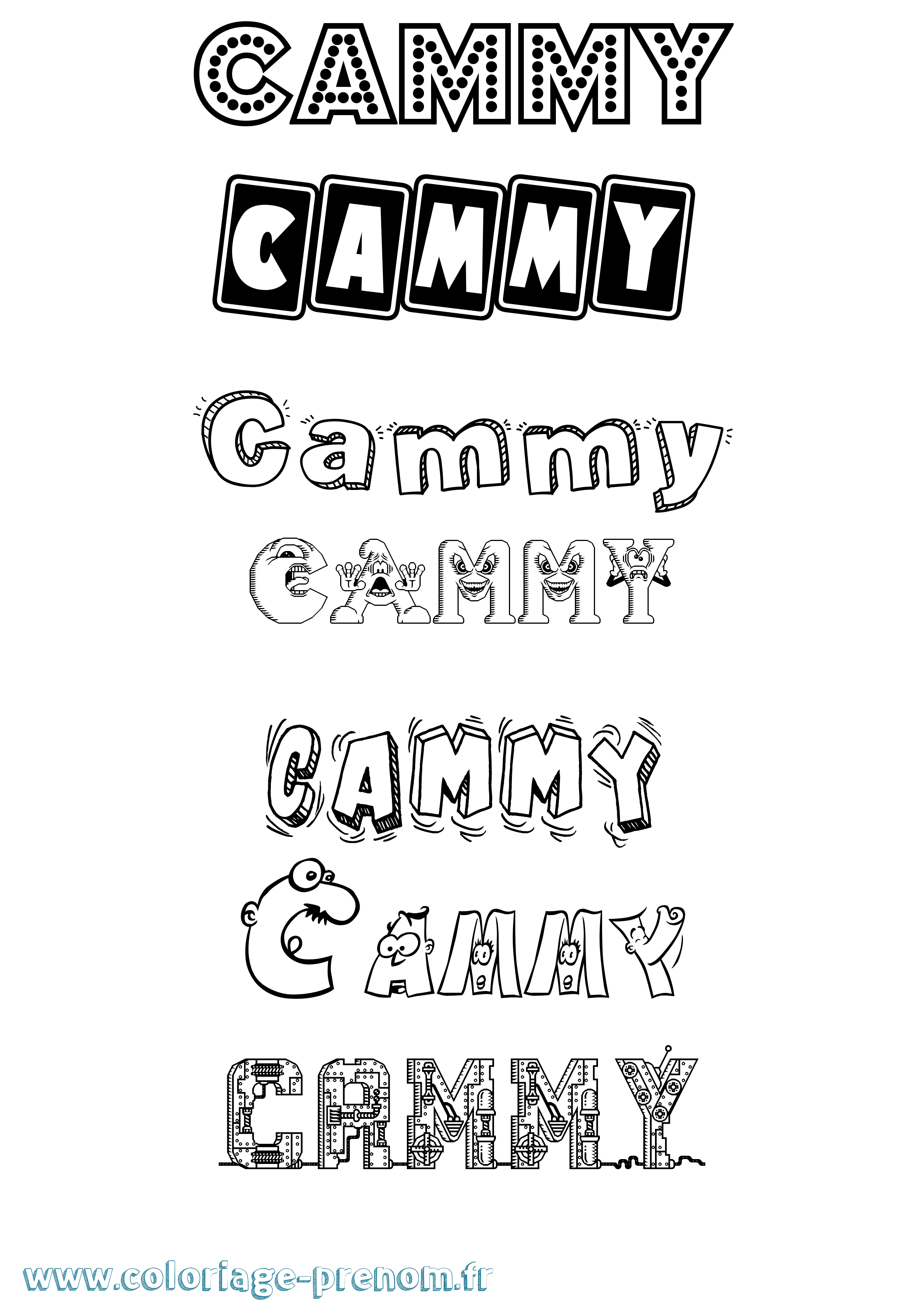 Coloriage prénom Cammy Fun