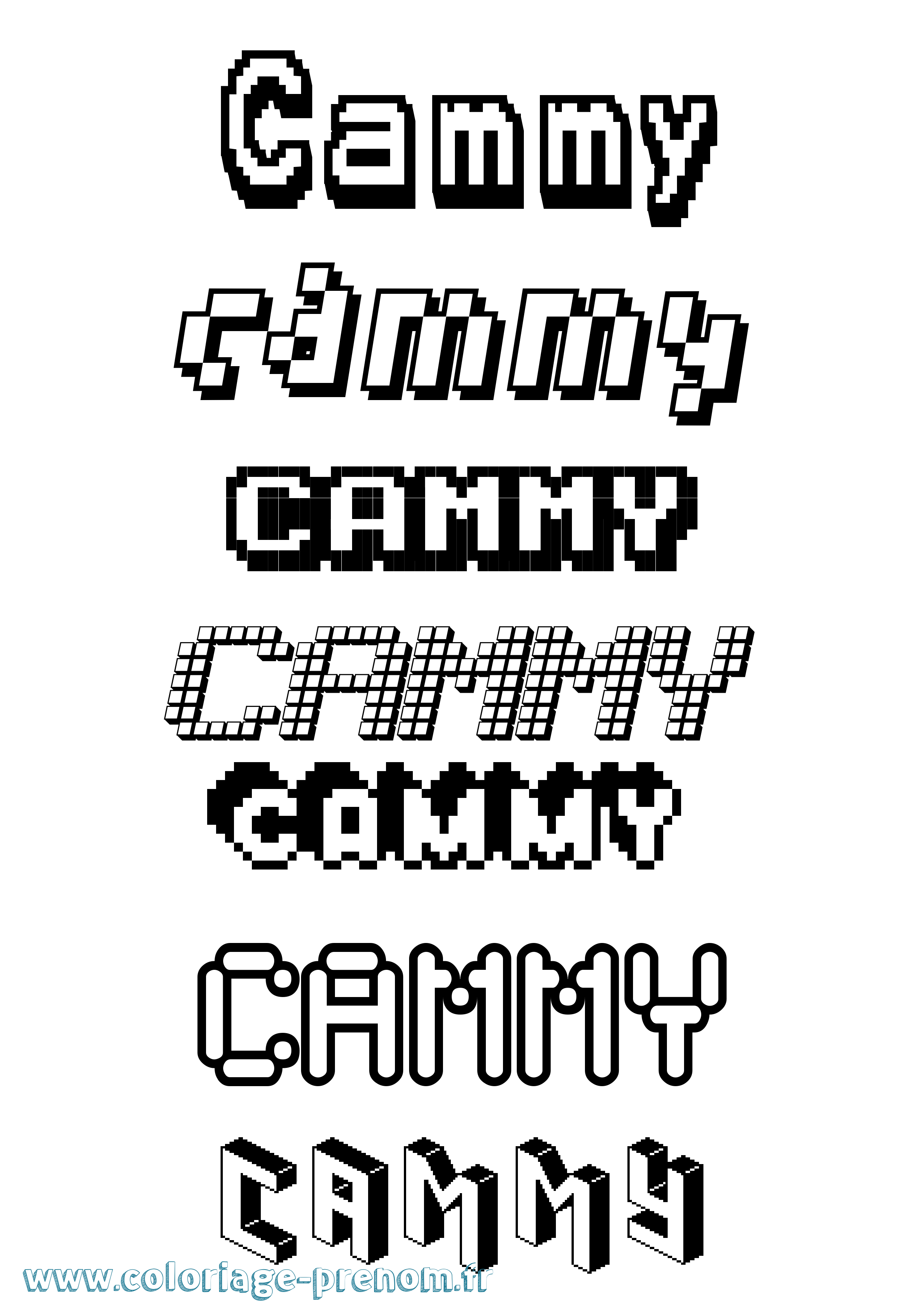 Coloriage prénom Cammy Pixel