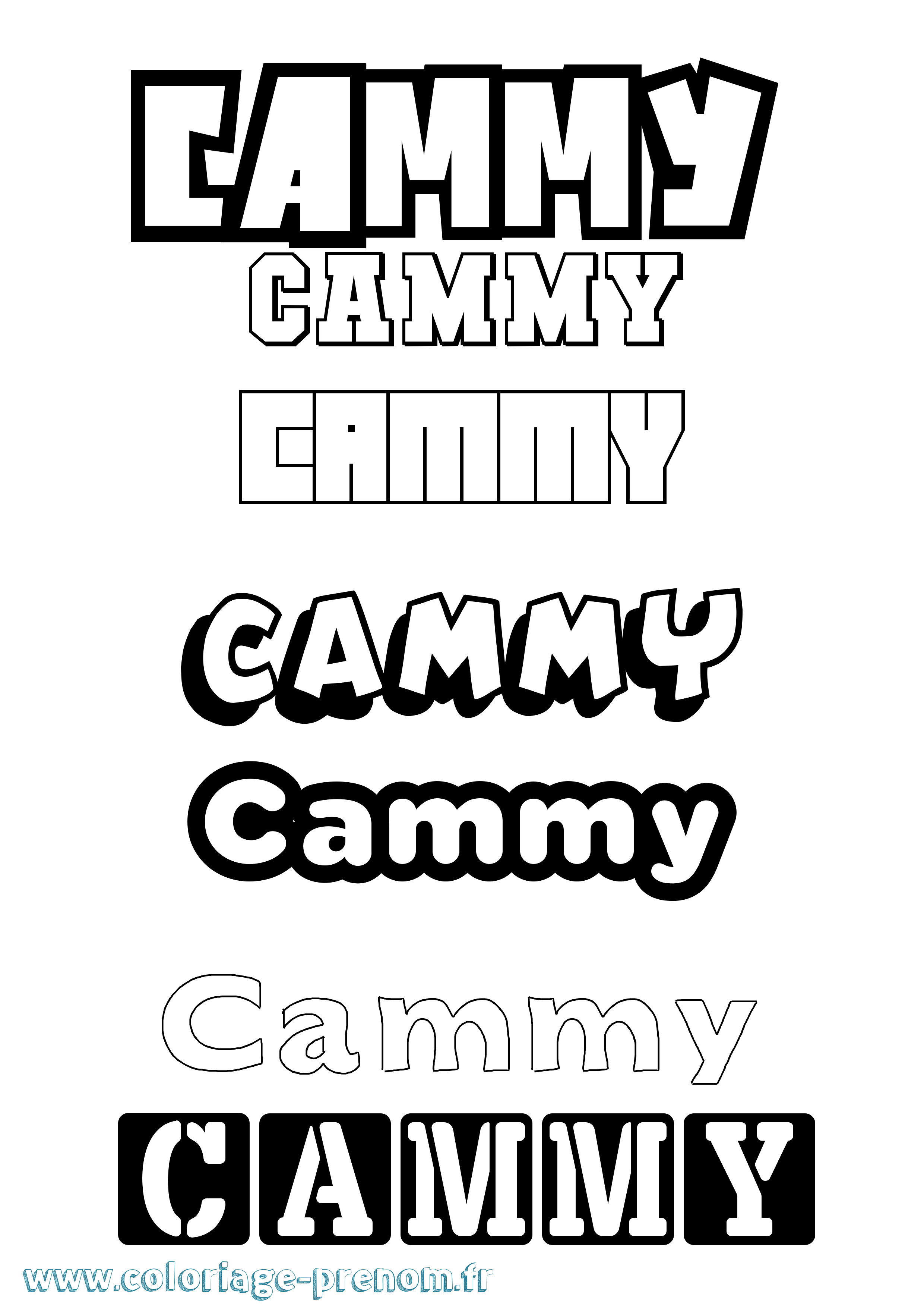 Coloriage prénom Cammy Simple