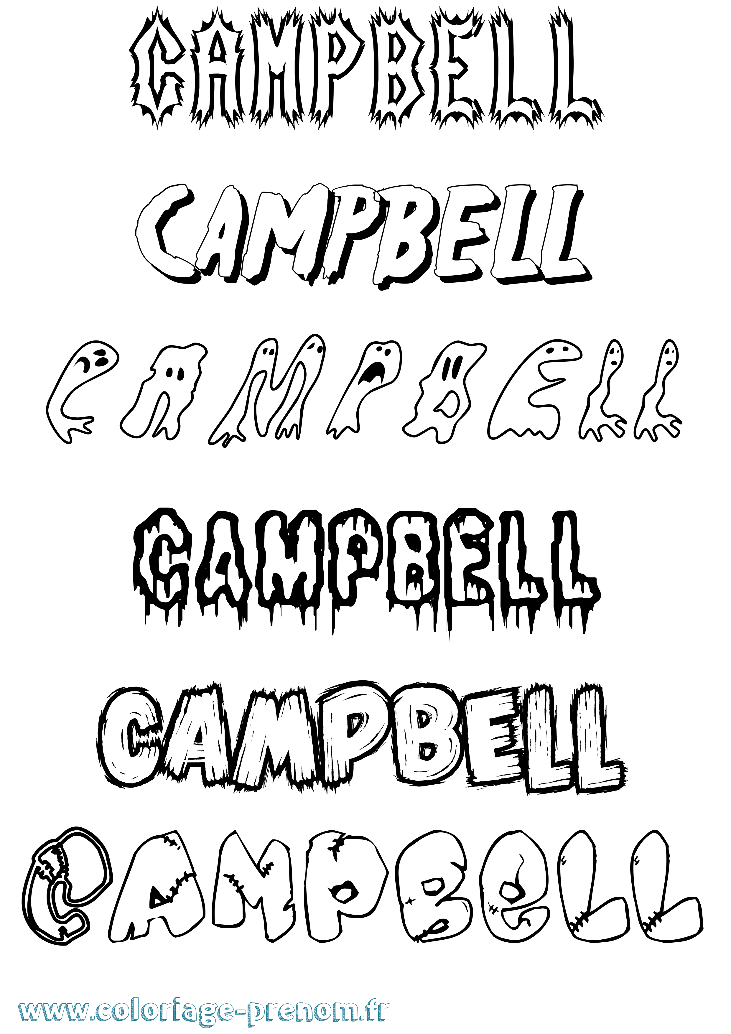 Coloriage Campbell Frisson Coloriage prénom Campbell Frisson