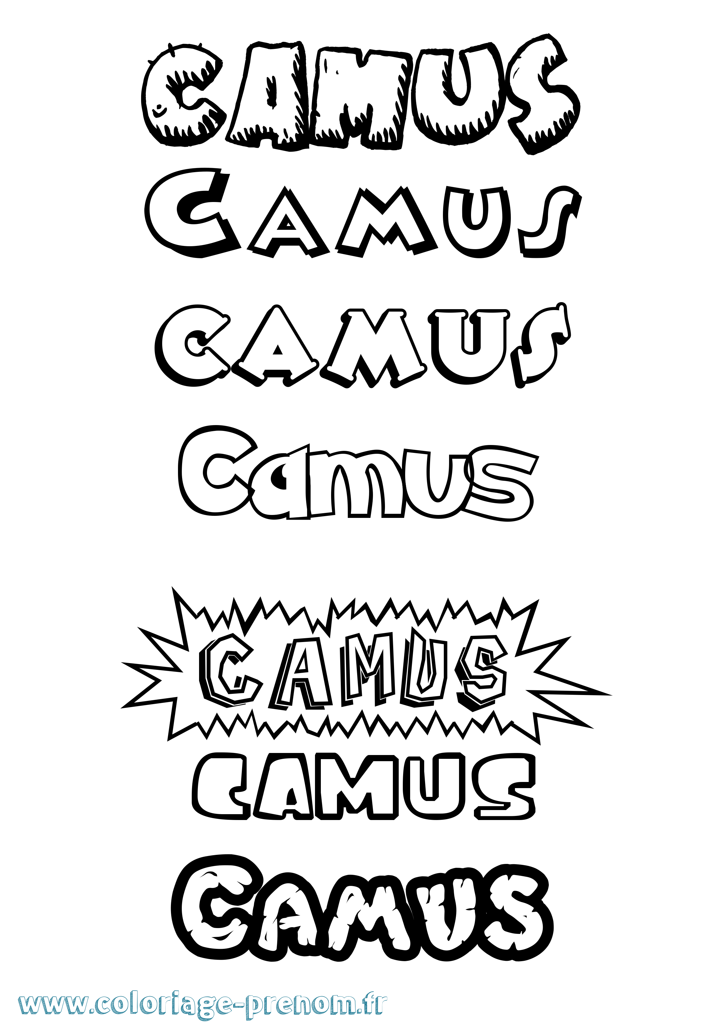 Coloriage prénom Camus Dessin Animé