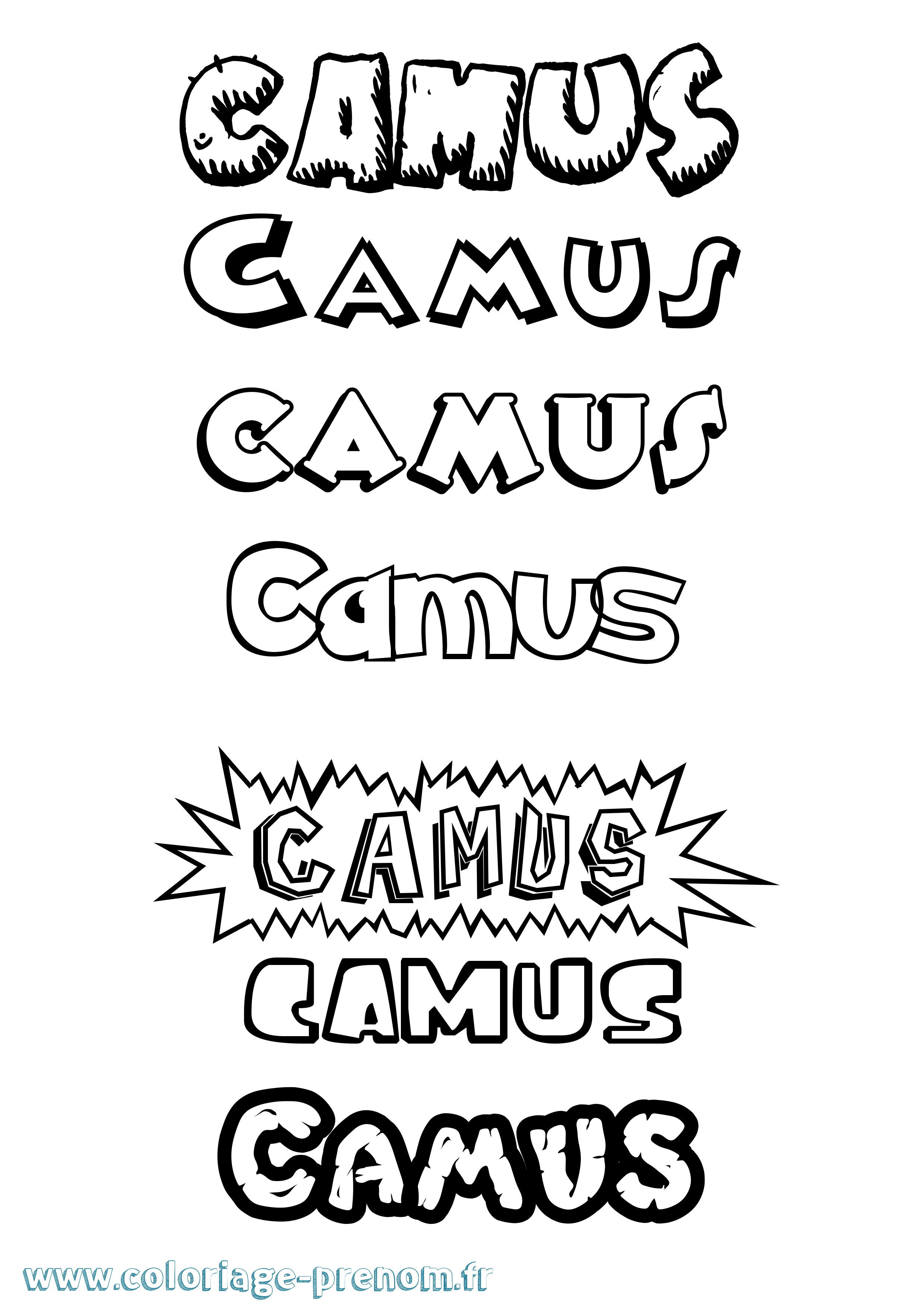 Coloriage Camus Dessin Animé Coloriage prénom Camus Dessin Animé