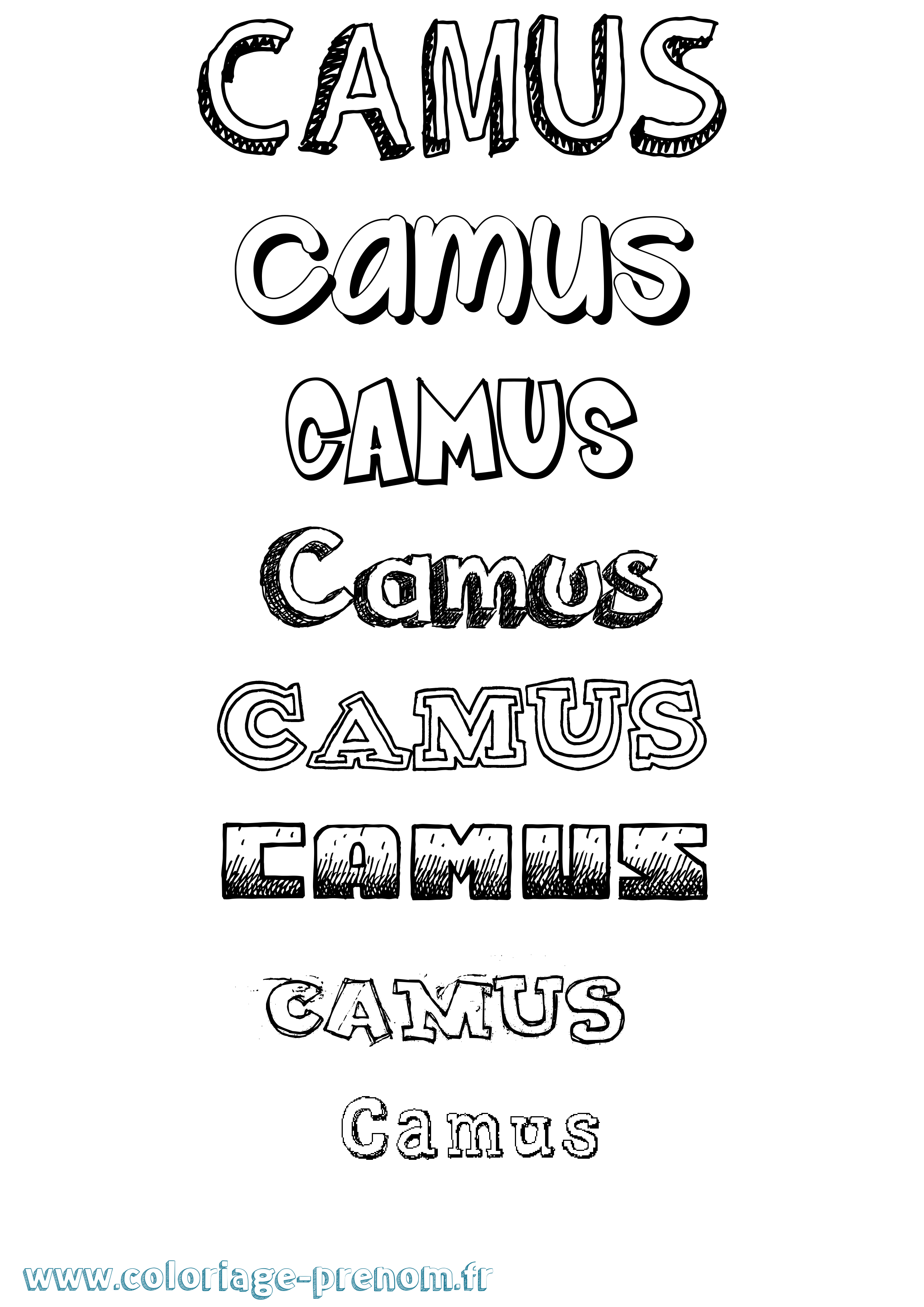 Coloriage prénom Camus Dessiné