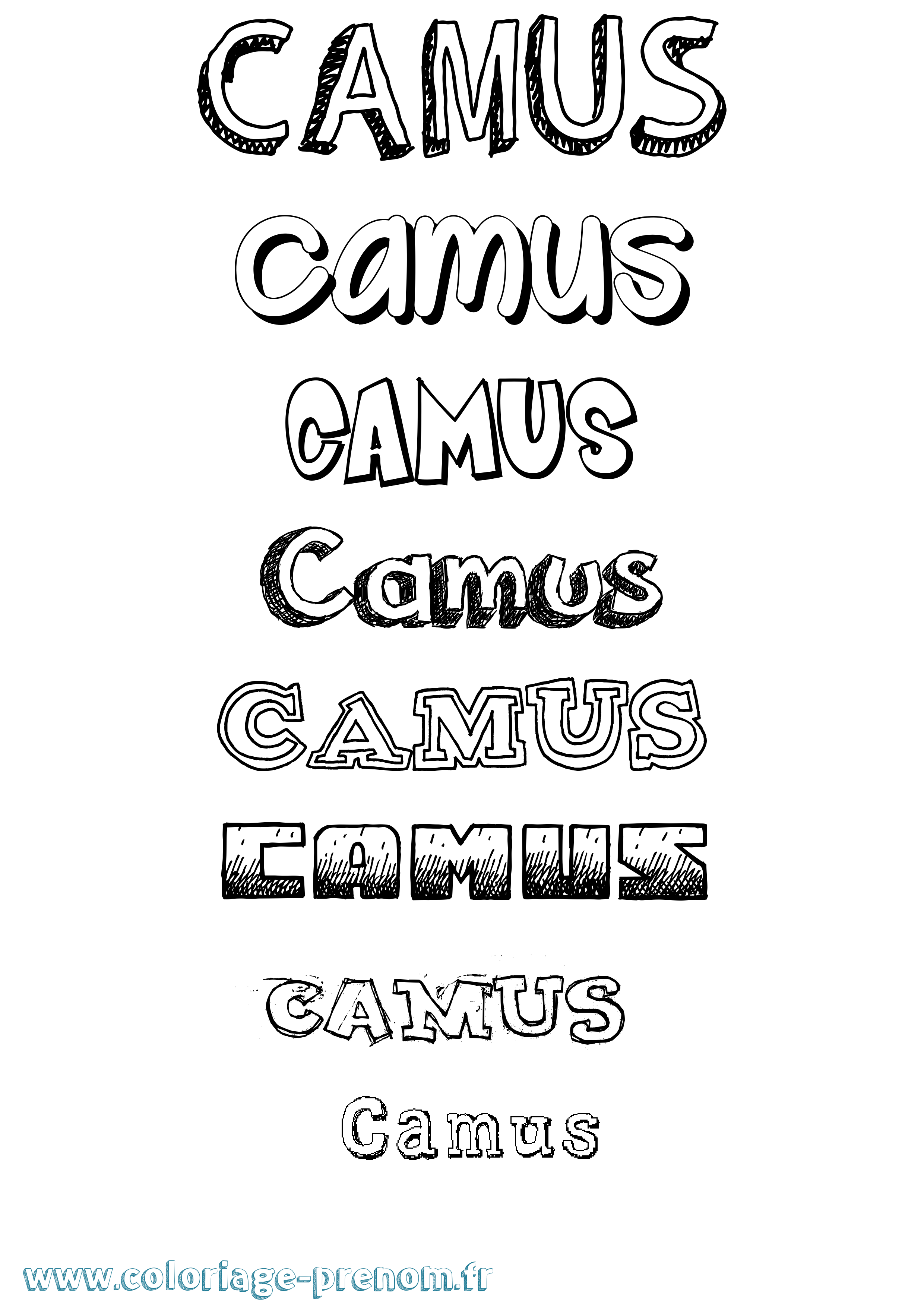 Coloriage Camus Dessiné Coloriage prénom Camus Dessiné
