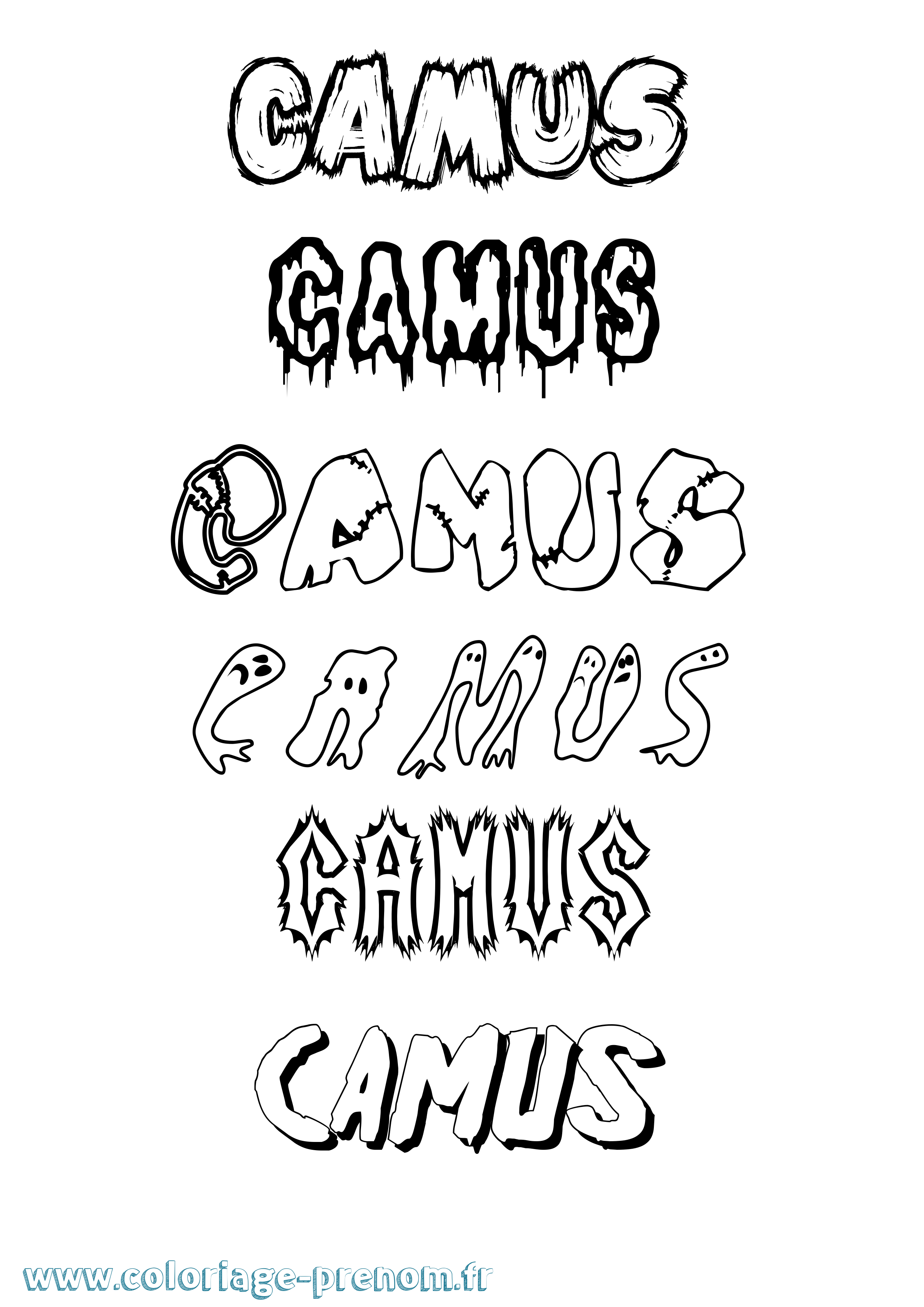 Coloriage Camus Frisson Coloriage prénom Camus Frisson