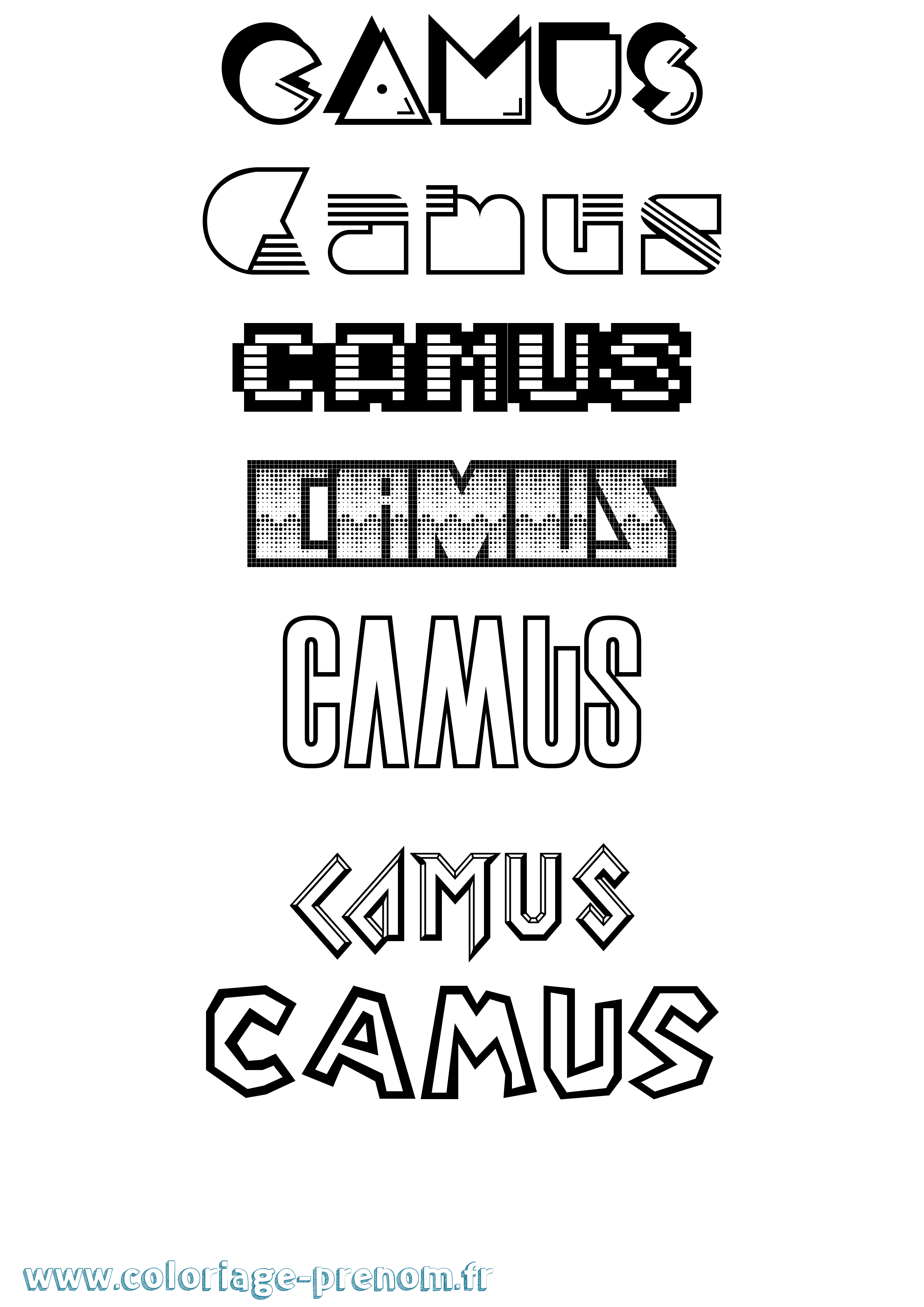 Coloriage prénom Camus Jeux Vidéos