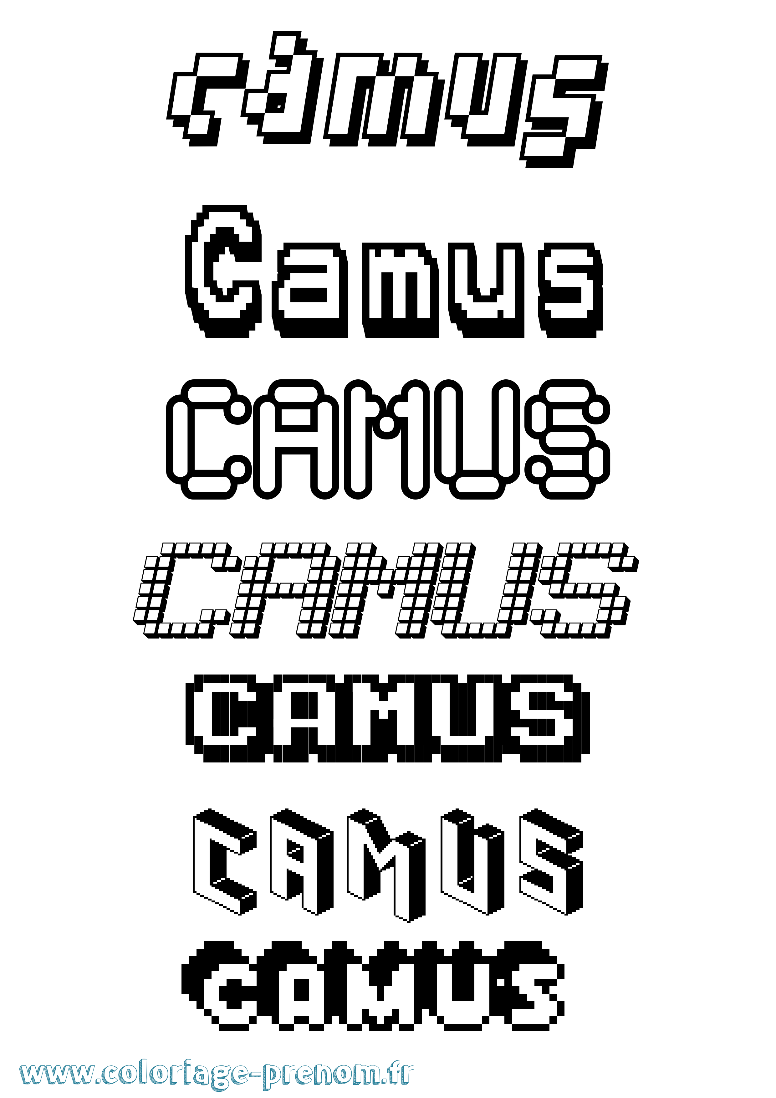 Coloriage prénom Camus Pixel