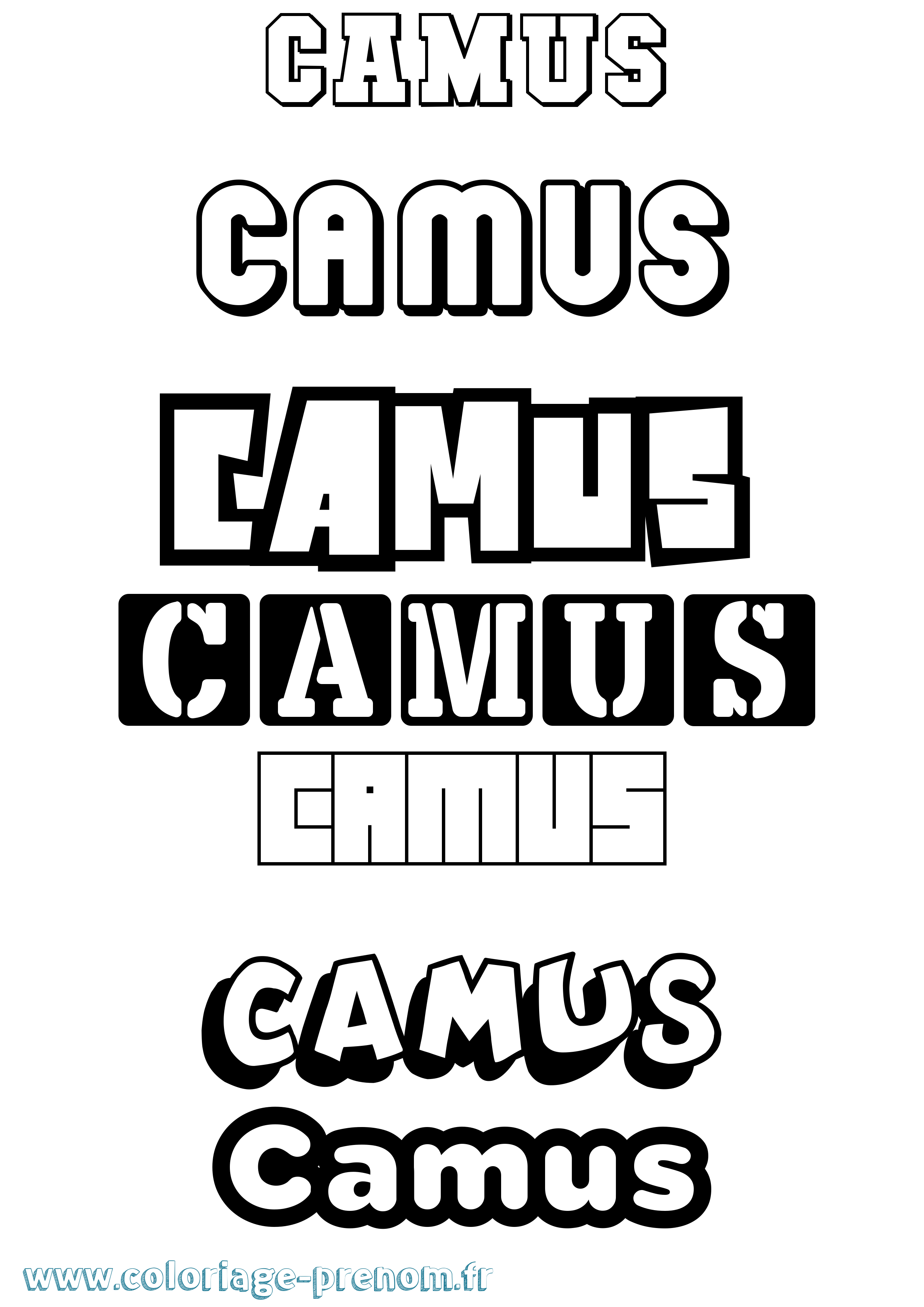 Coloriage Camus Simple Coloriage prénom Camus Simple