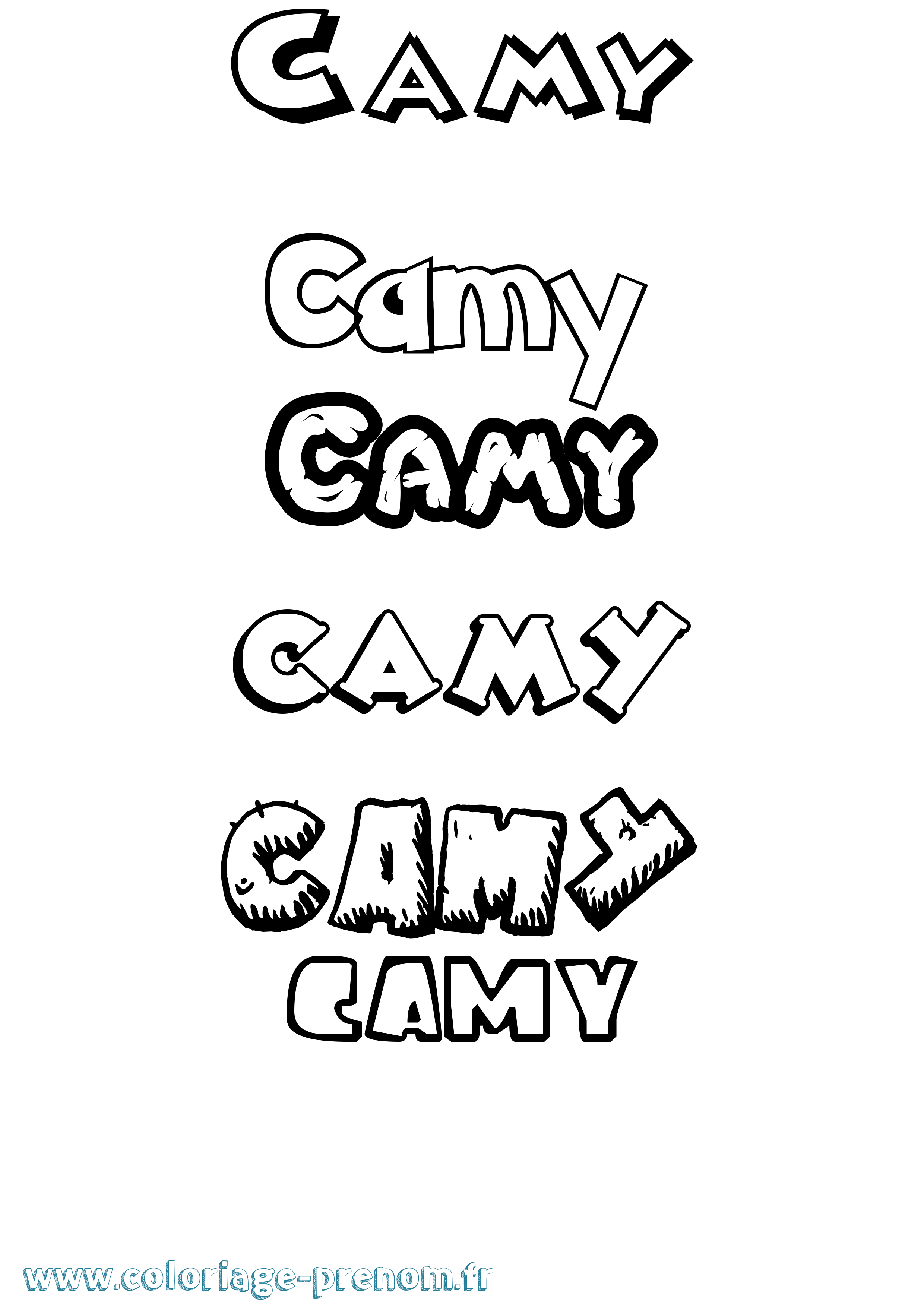 Coloriage Camy Dessin Animé Coloriage prénom Camy Dessin Animé