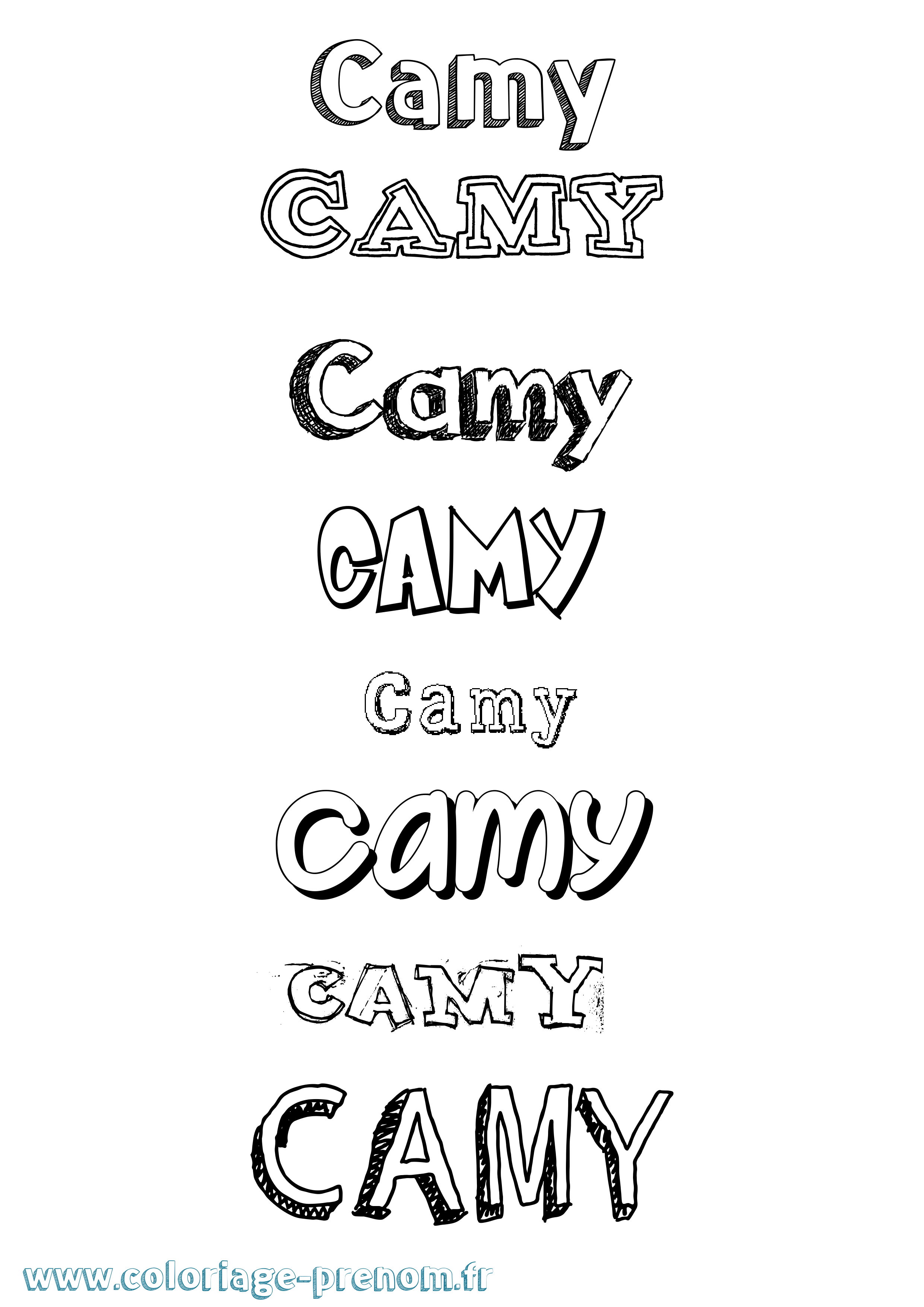 Coloriage prénom Camy Dessiné