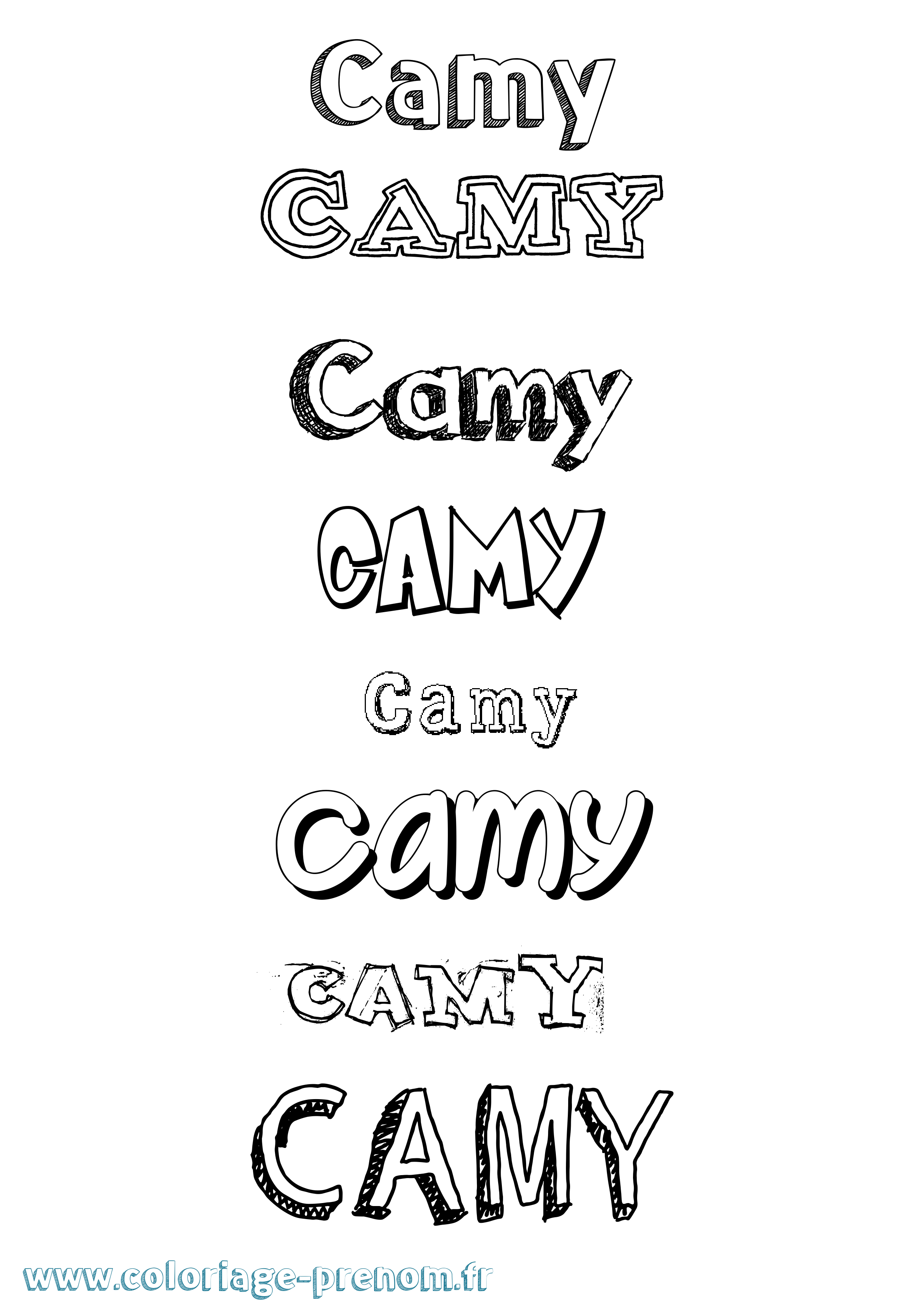 Coloriage Camy Dessiné Coloriage prénom Camy Dessiné