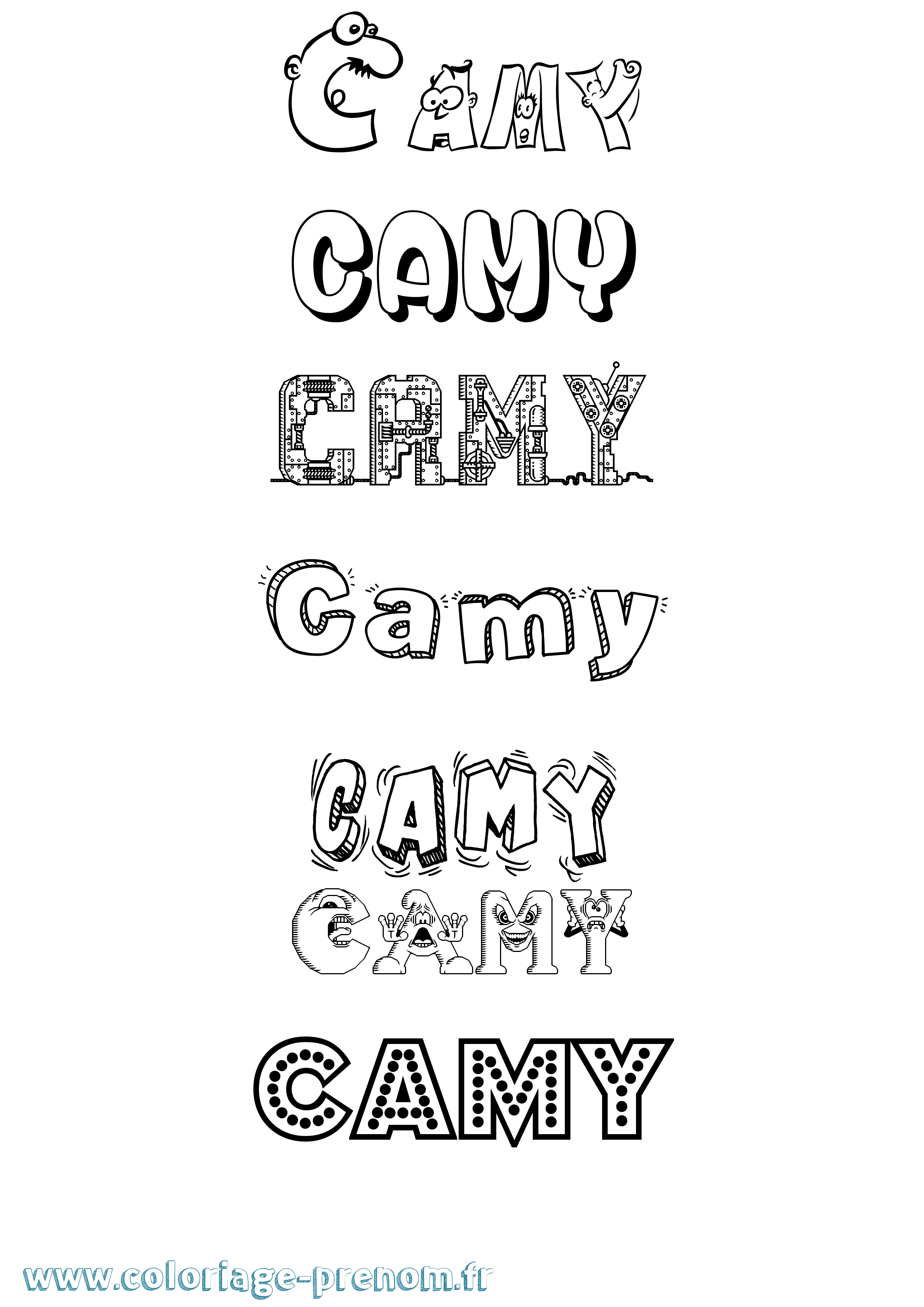 Coloriage Camy Fun Coloriage prénom Camy Fun