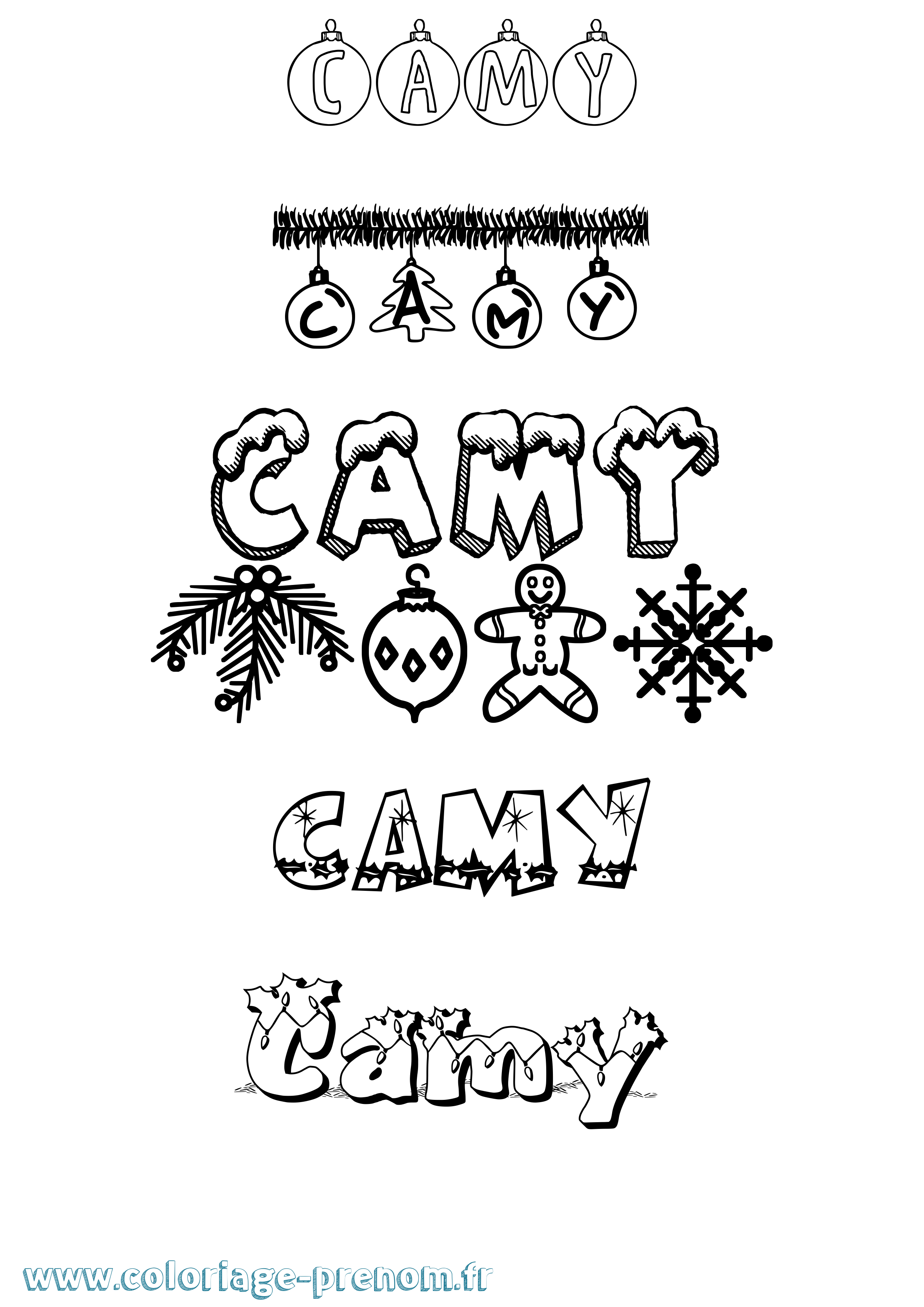 Coloriage Camy Noël Coloriage prénom Camy Noël