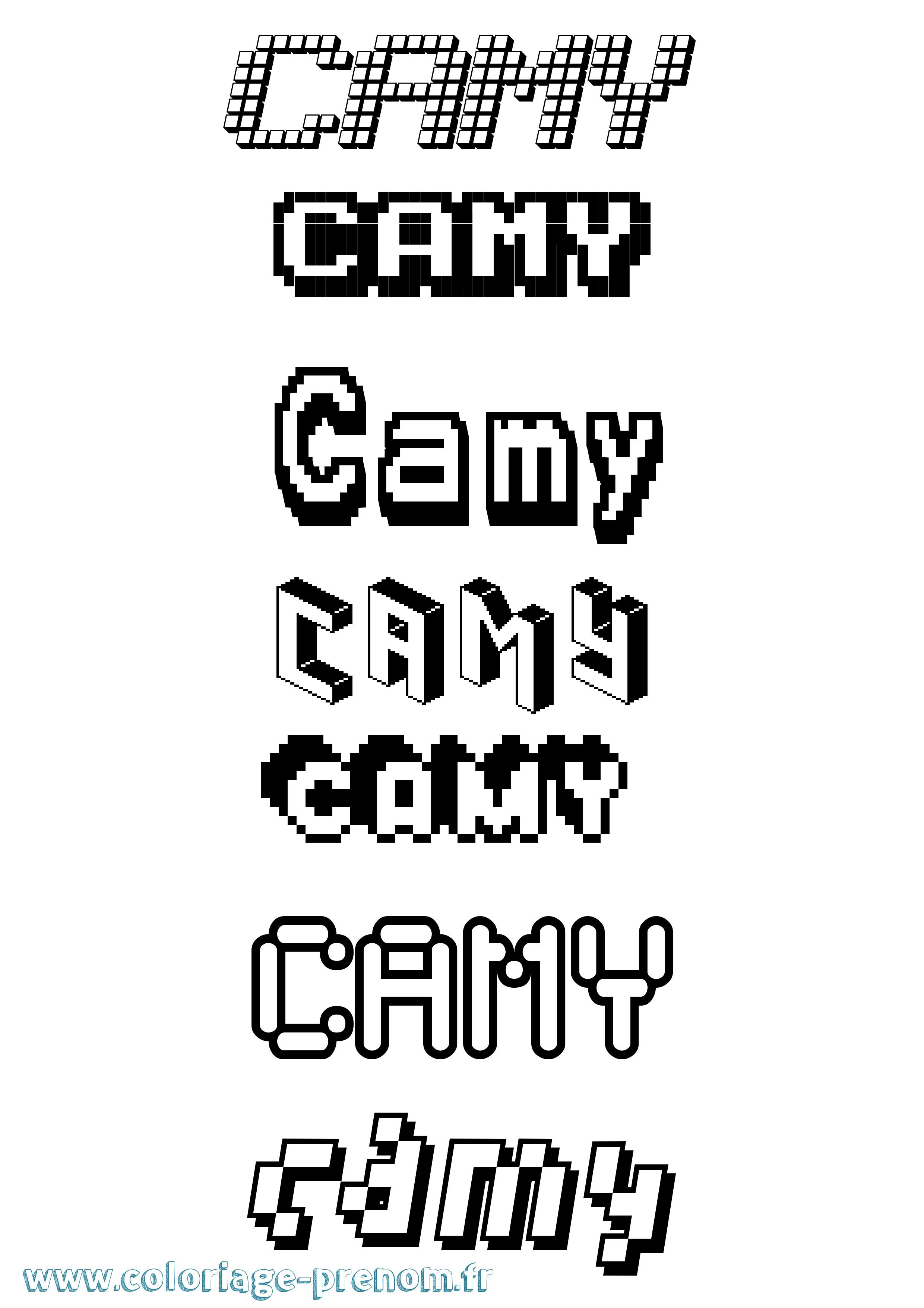 Coloriage Camy Pixel Coloriage prénom Camy Pixel
