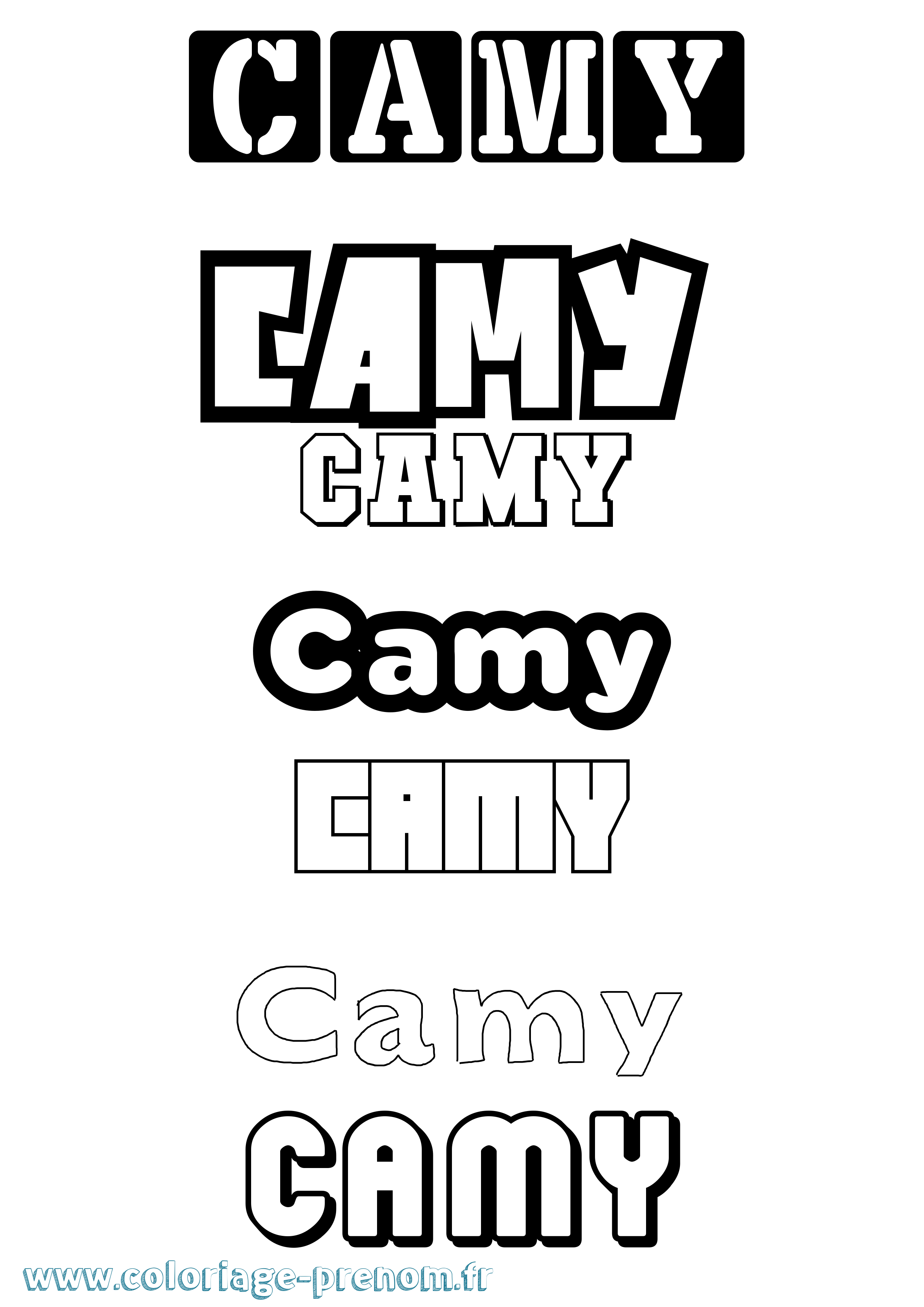 Coloriage prénom Camy Simple