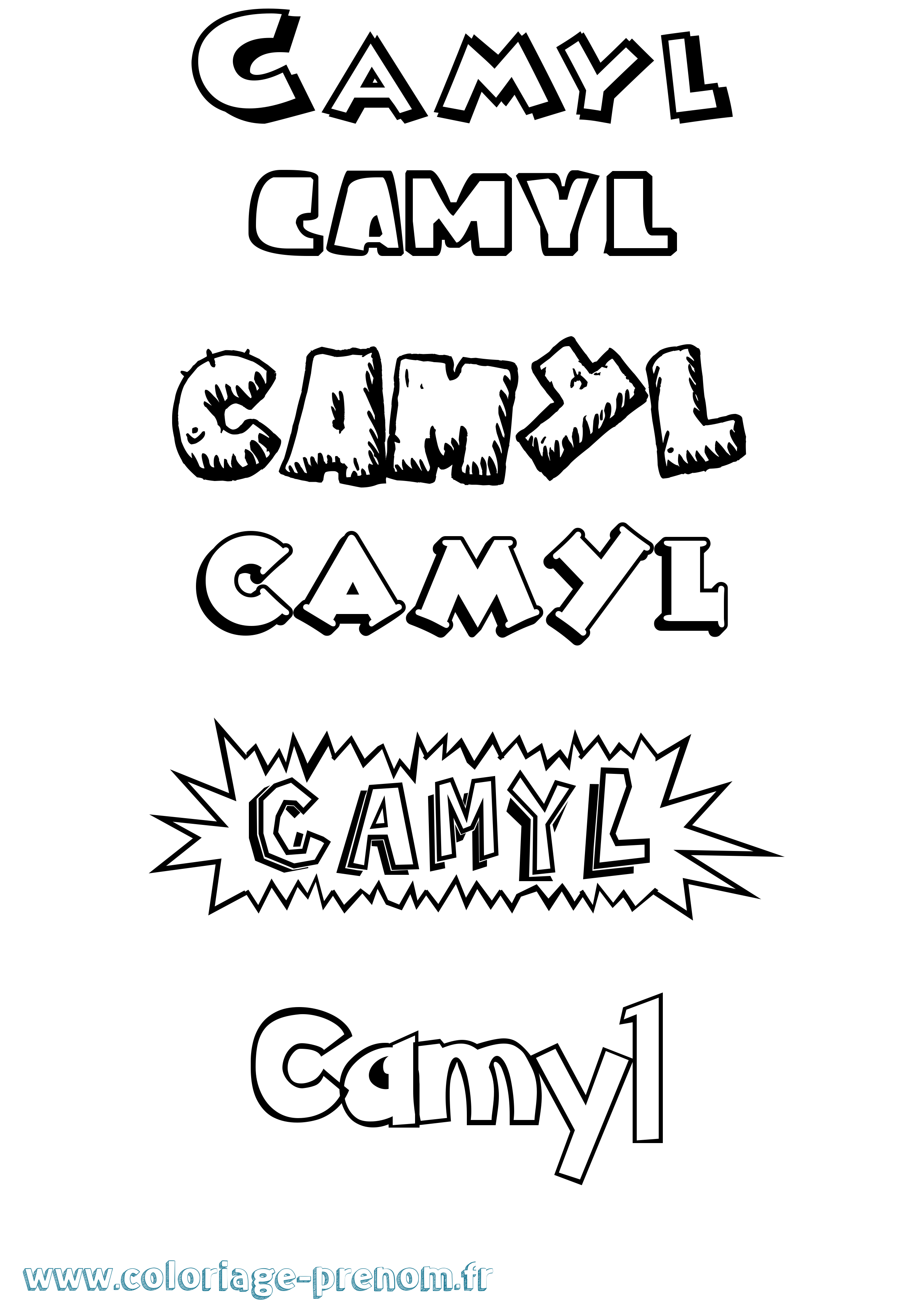 Coloriage Camyl Dessin Animé Coloriage prénom Camyl Dessin Animé