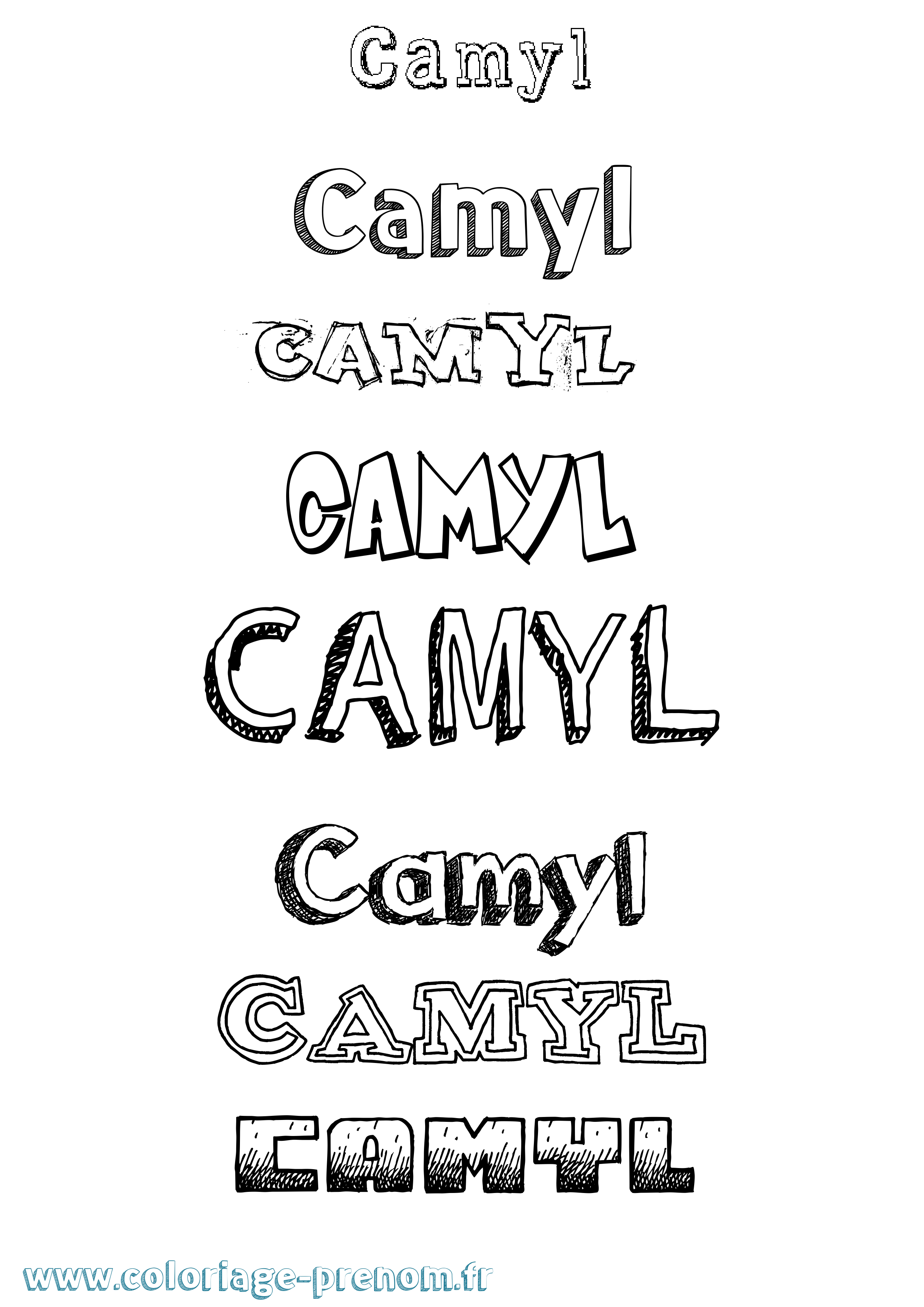 Coloriage prénom Camyl Dessiné