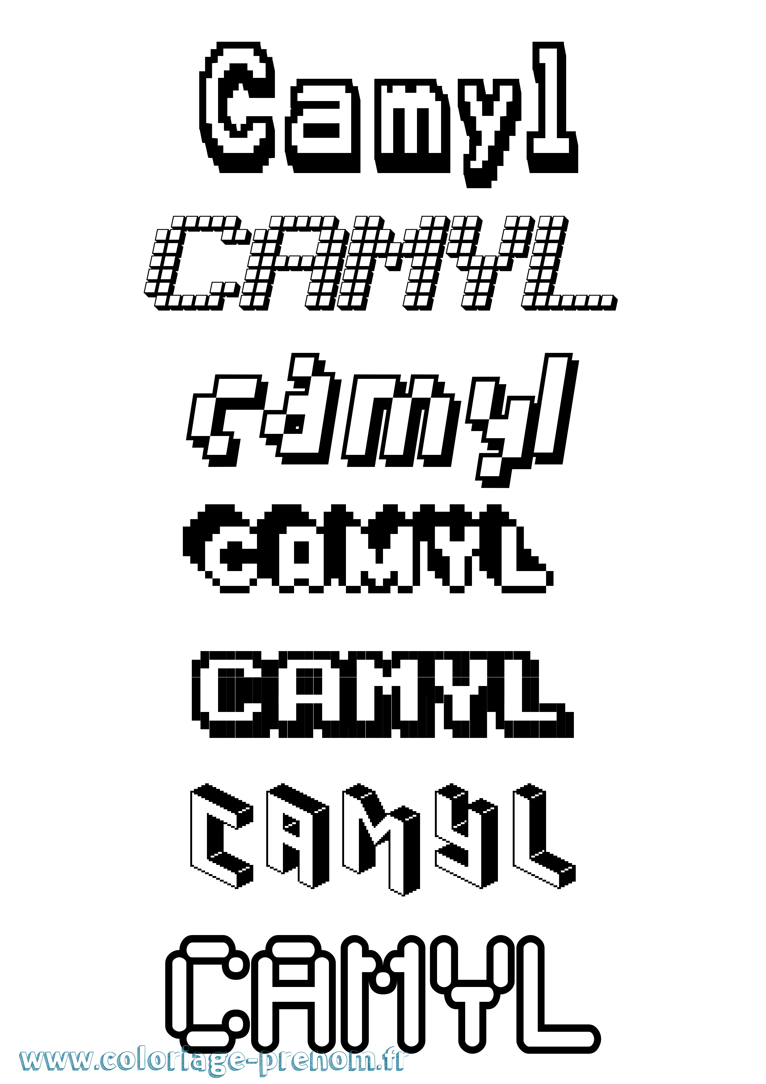 Coloriage Camyl Pixel Coloriage prénom Camyl Pixel