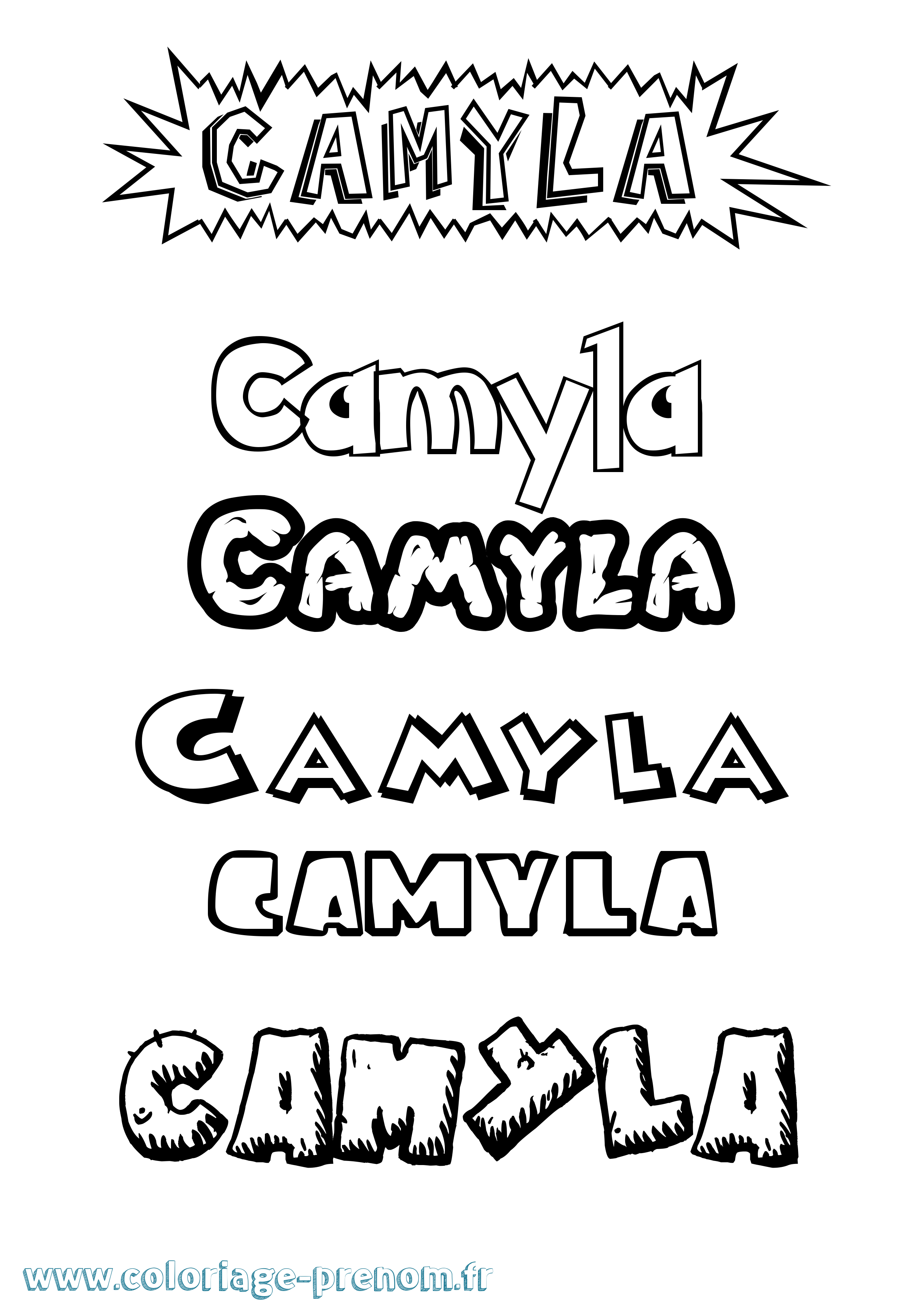 Coloriage prénom Camyla Dessin Animé