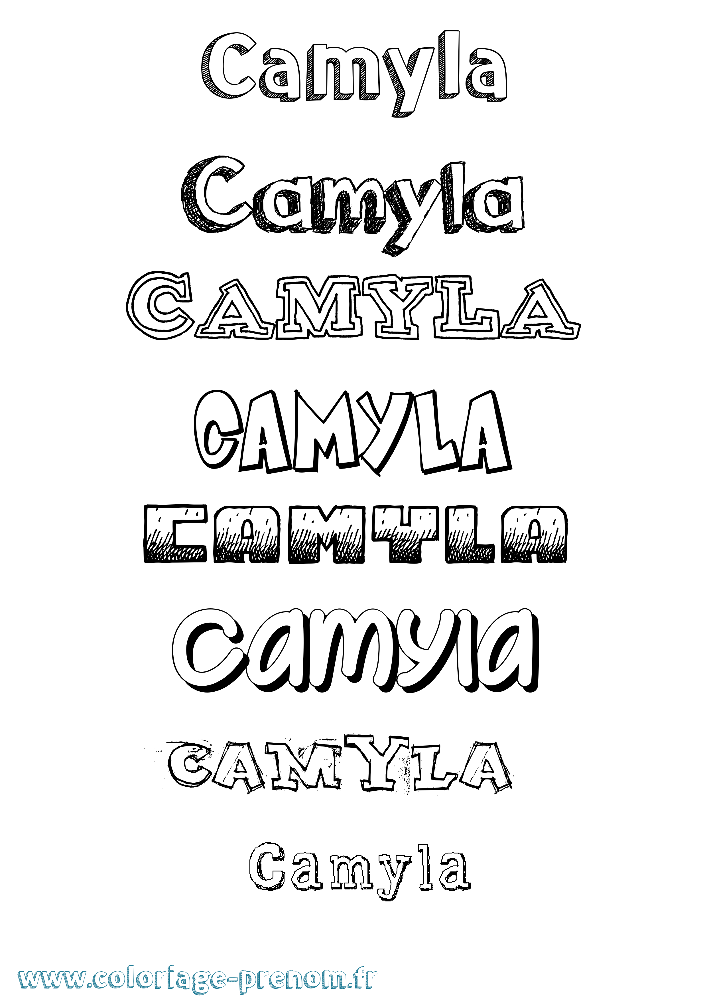 Coloriage prénom Camyla Dessiné