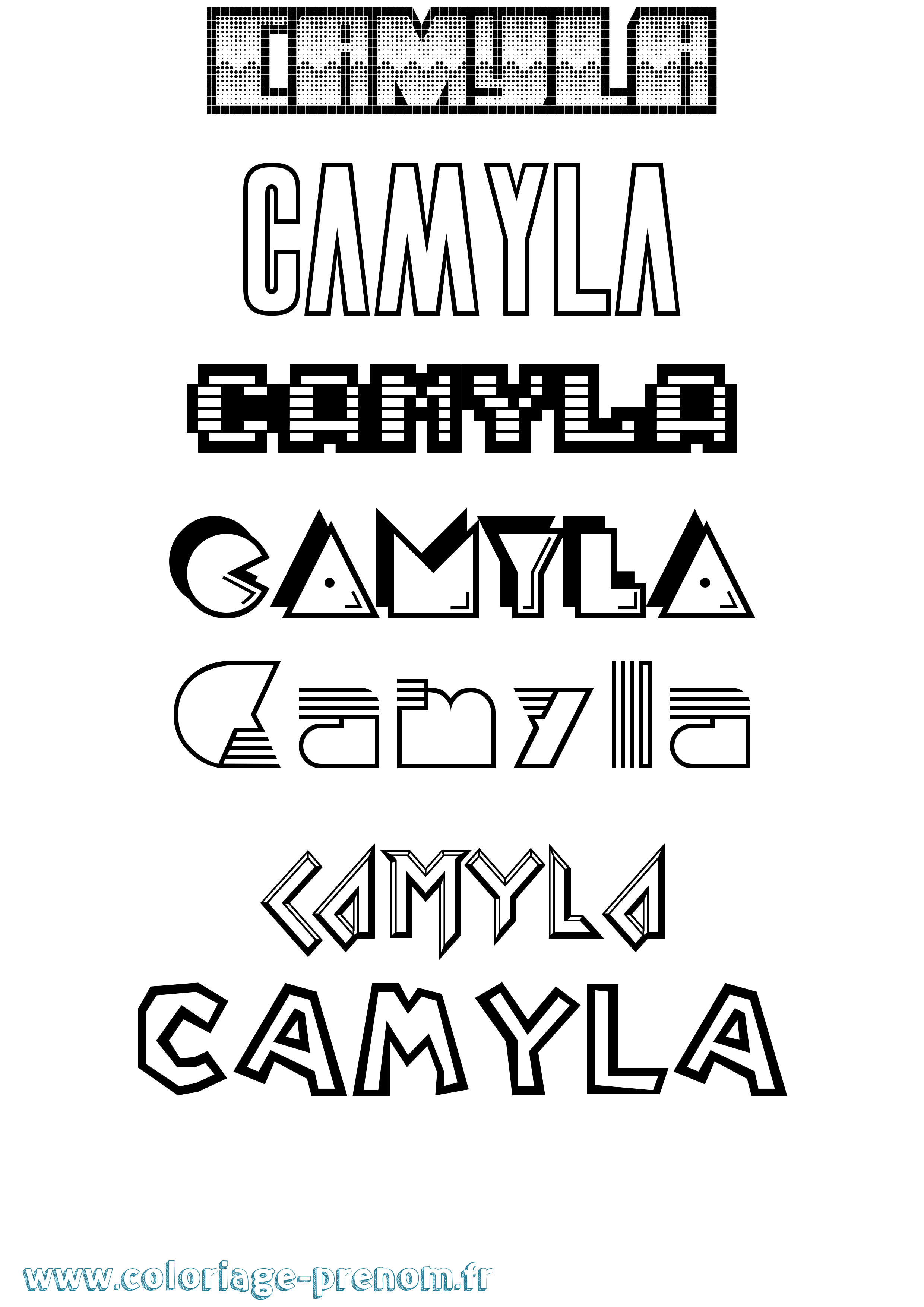 Coloriage prénom Camyla Jeux Vidéos