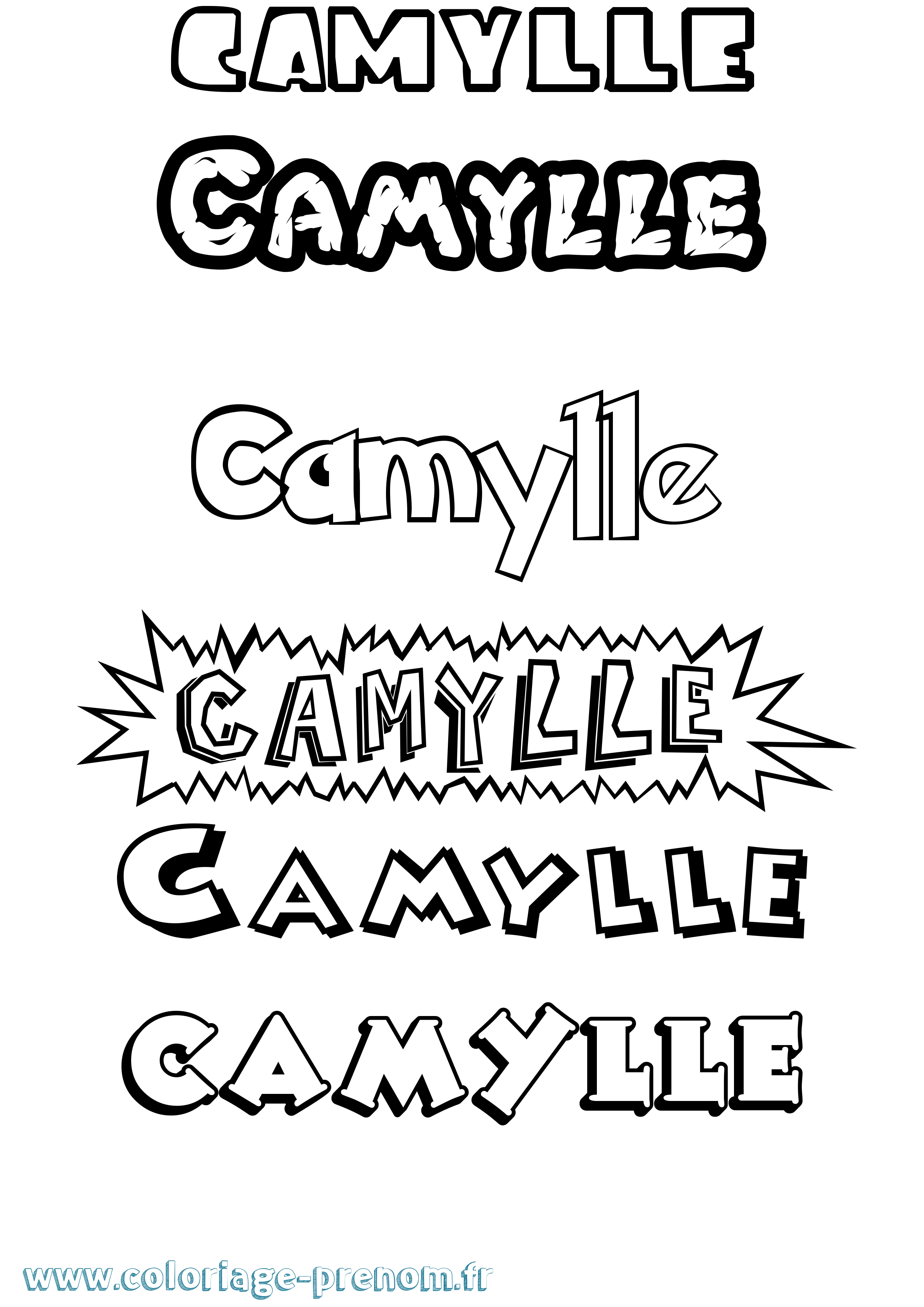 Coloriage Camylle Dessin Animé Coloriage prénom Camylle Dessin Animé