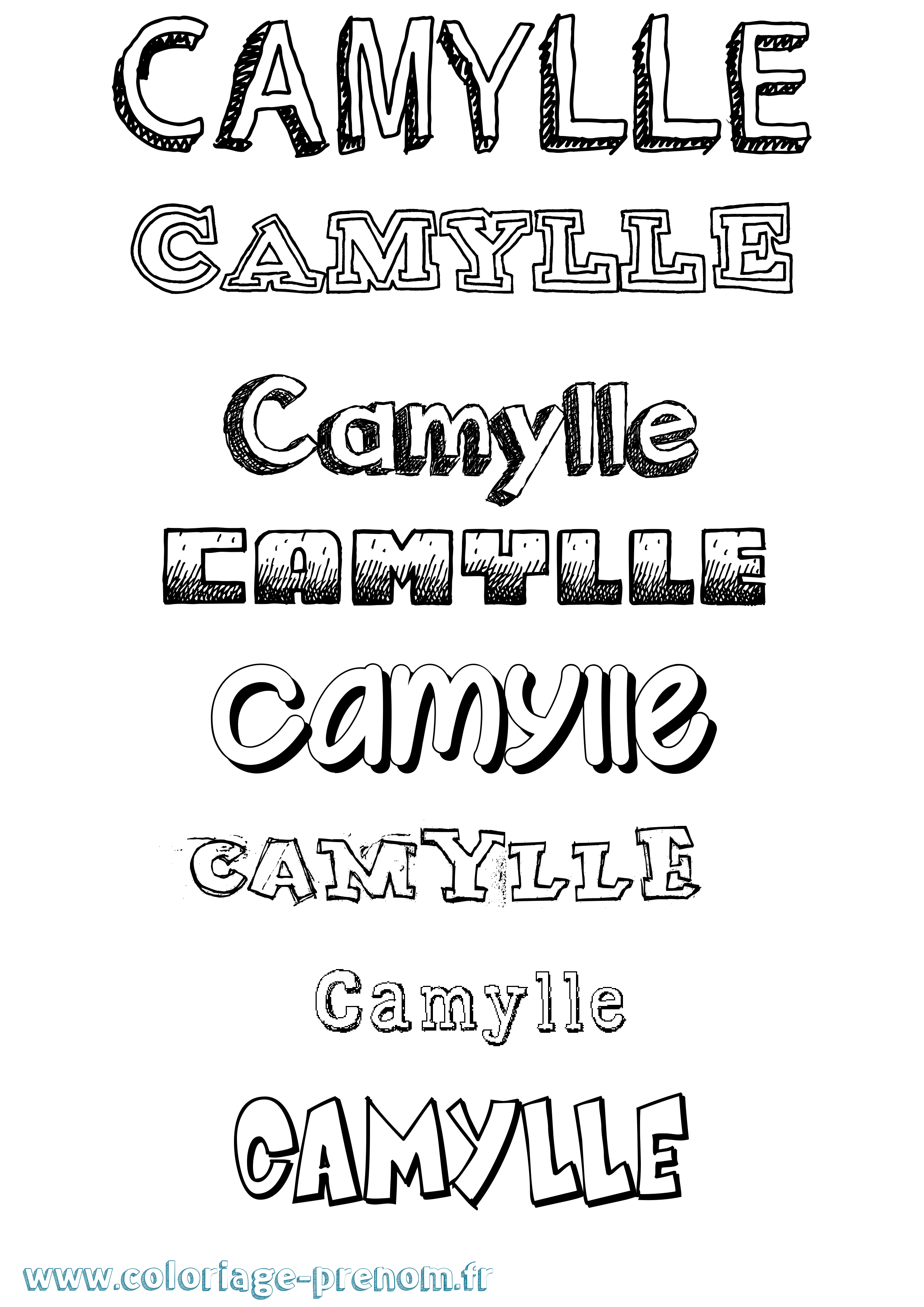 Coloriage Camylle Dessiné Coloriage prénom Camylle Dessiné