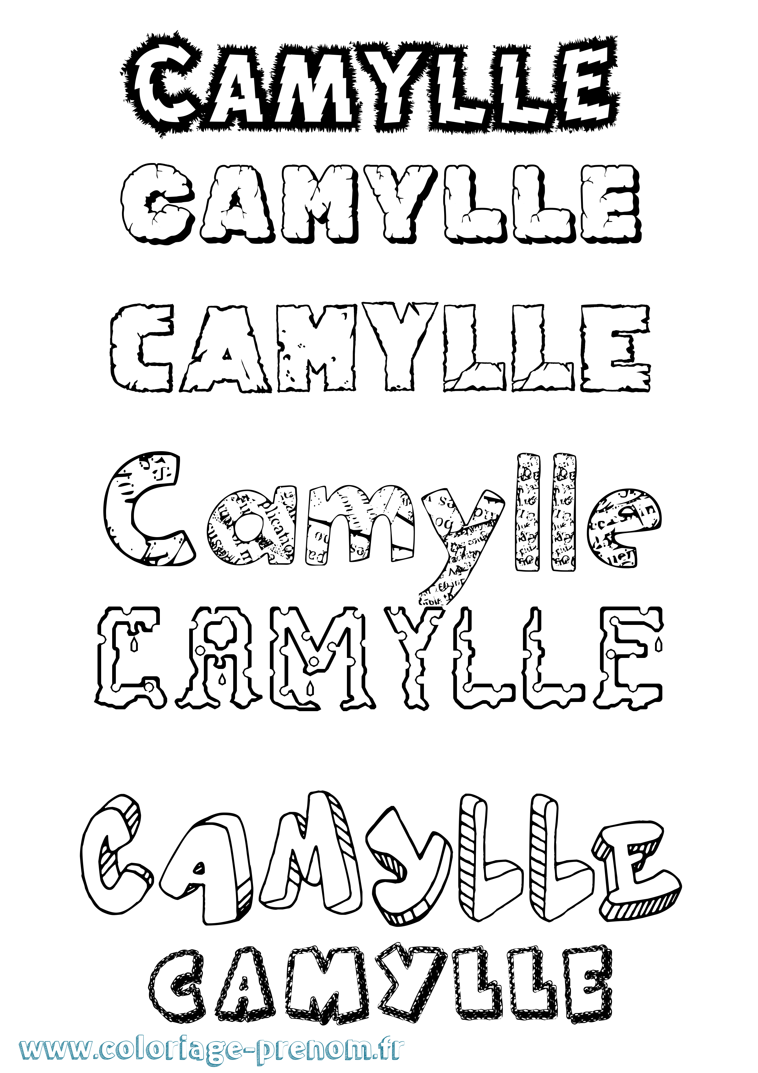 Coloriage Camylle Destructuré Coloriage prénom Camylle Destructuré