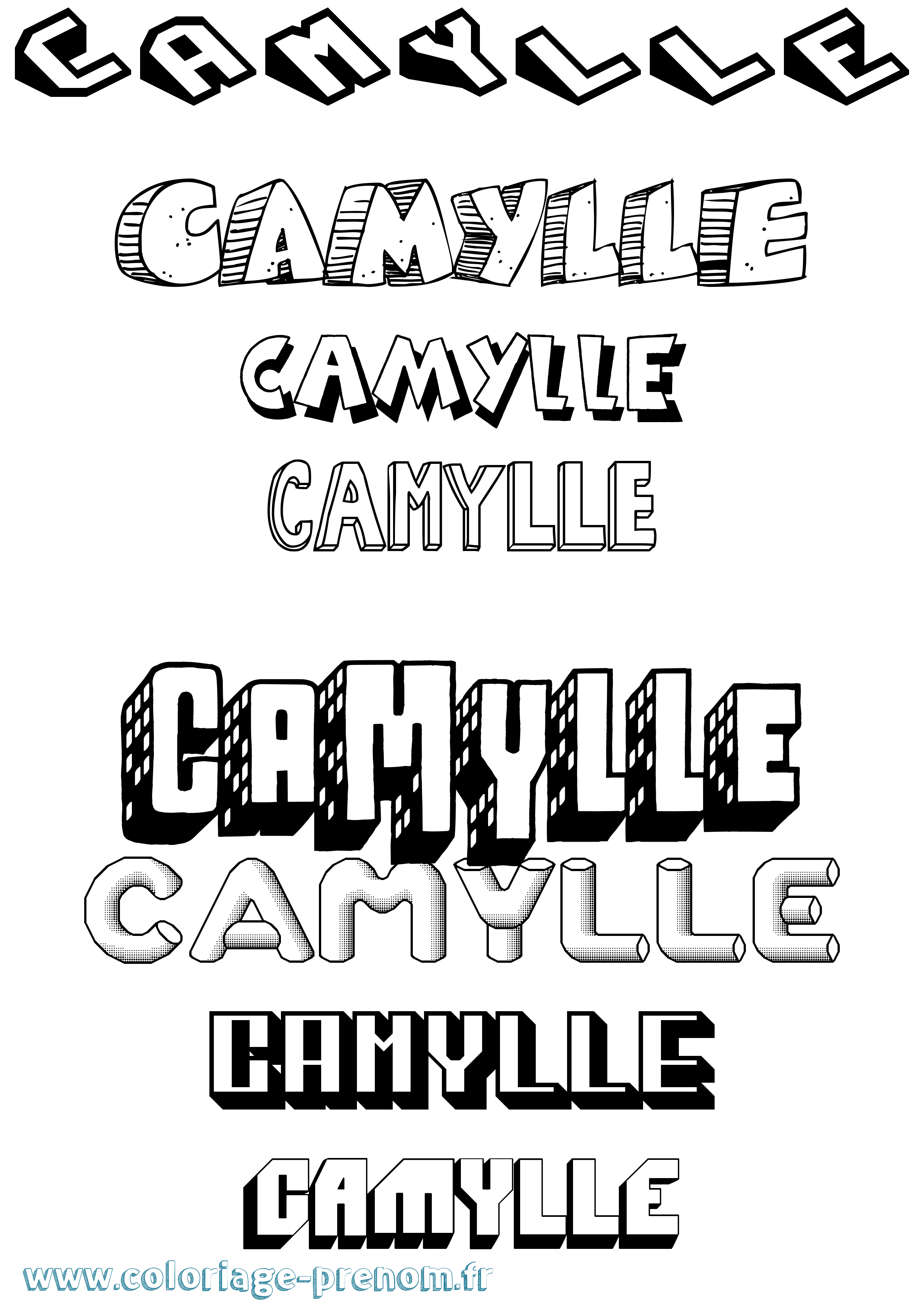 Coloriage Camylle Effet 3D Coloriage prénom Camylle Effet 3D