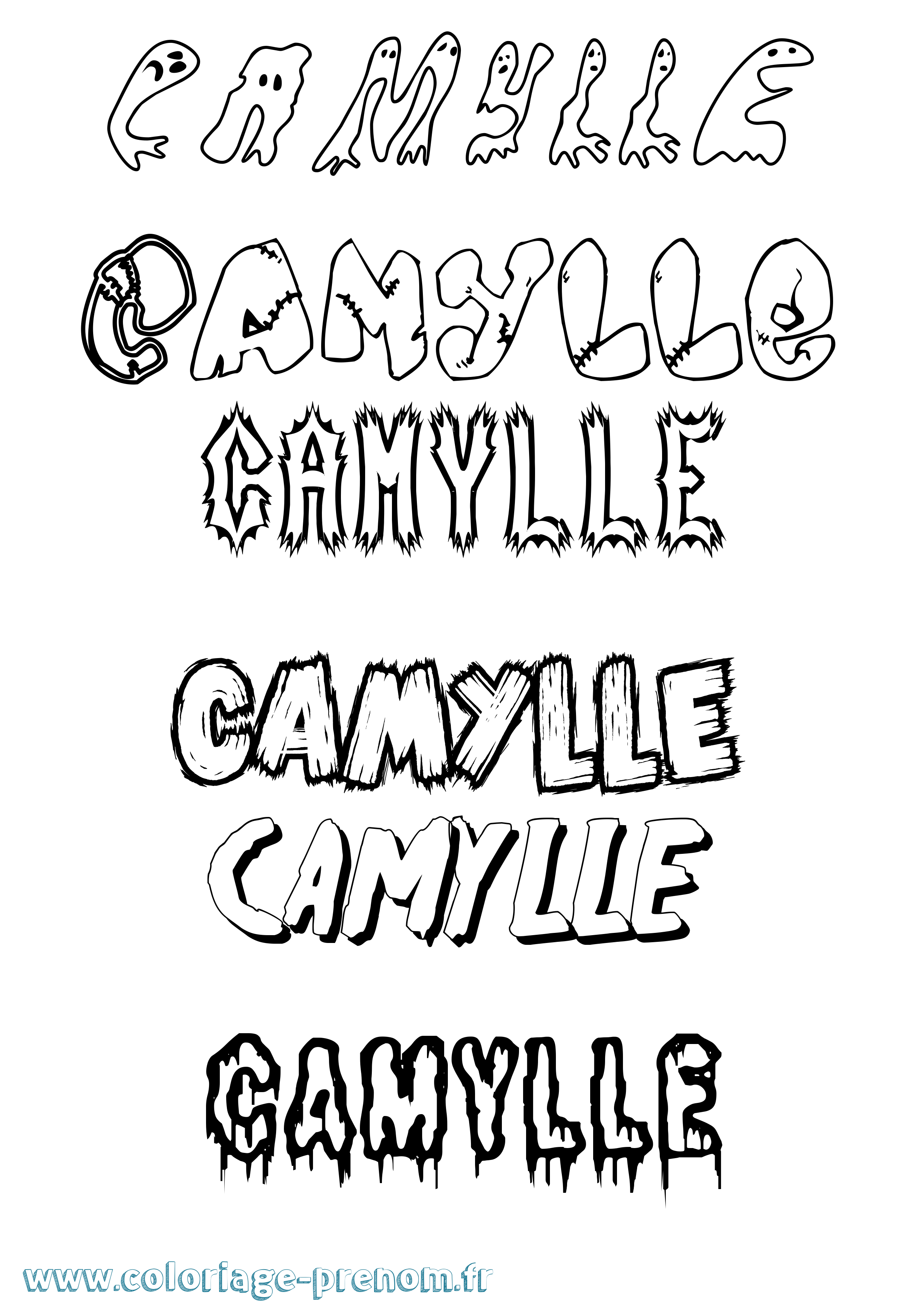 Coloriage Camylle Frisson Coloriage prénom Camylle Frisson