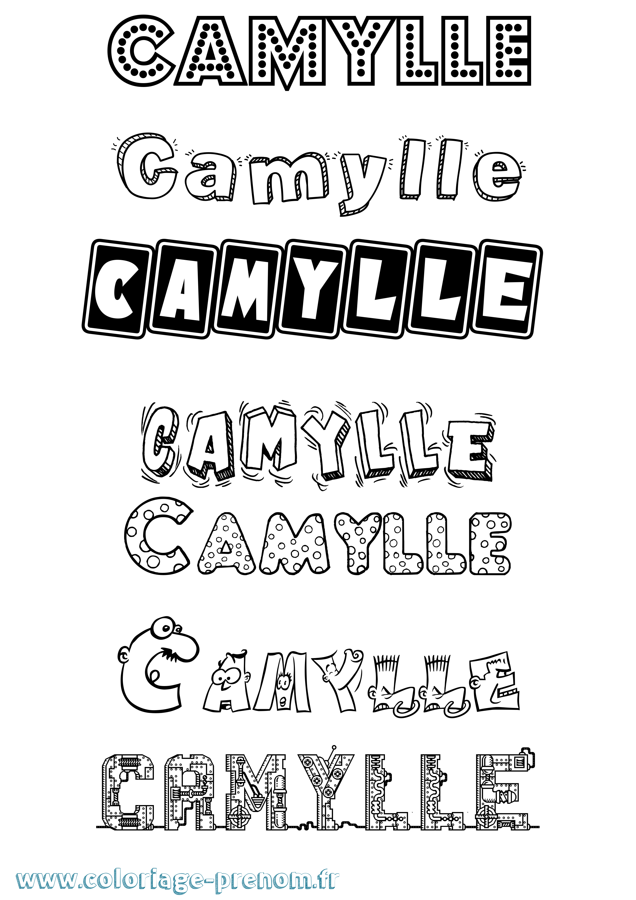 Coloriage Camylle Fun Coloriage prénom Camylle Fun