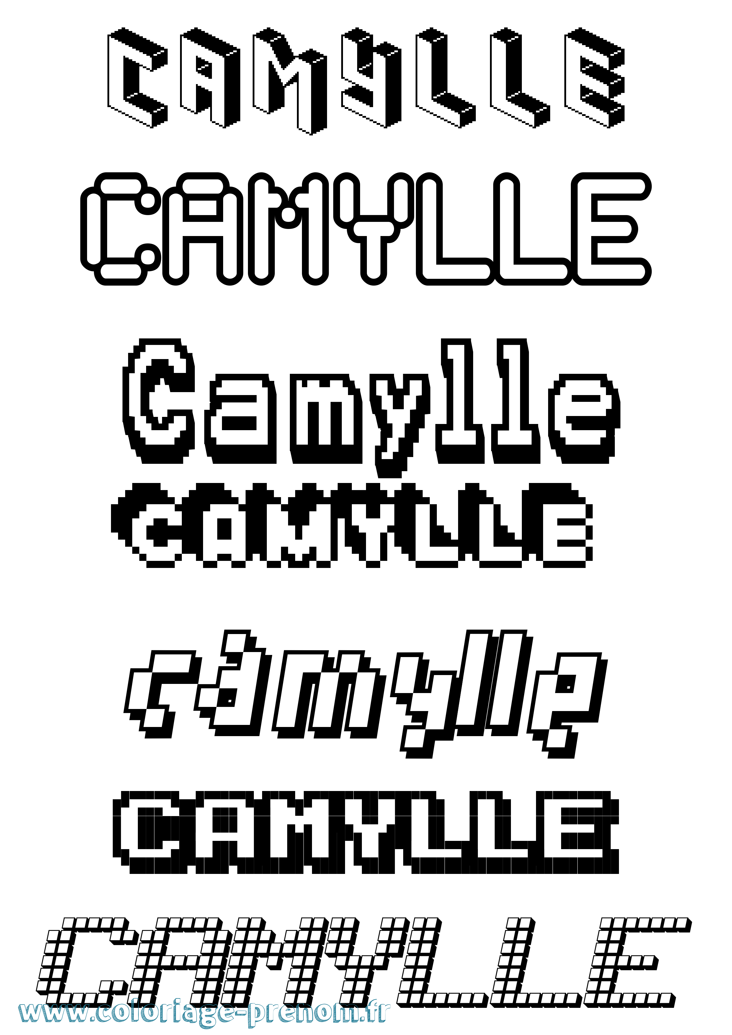 Coloriage Camylle Pixel Coloriage prénom Camylle Pixel