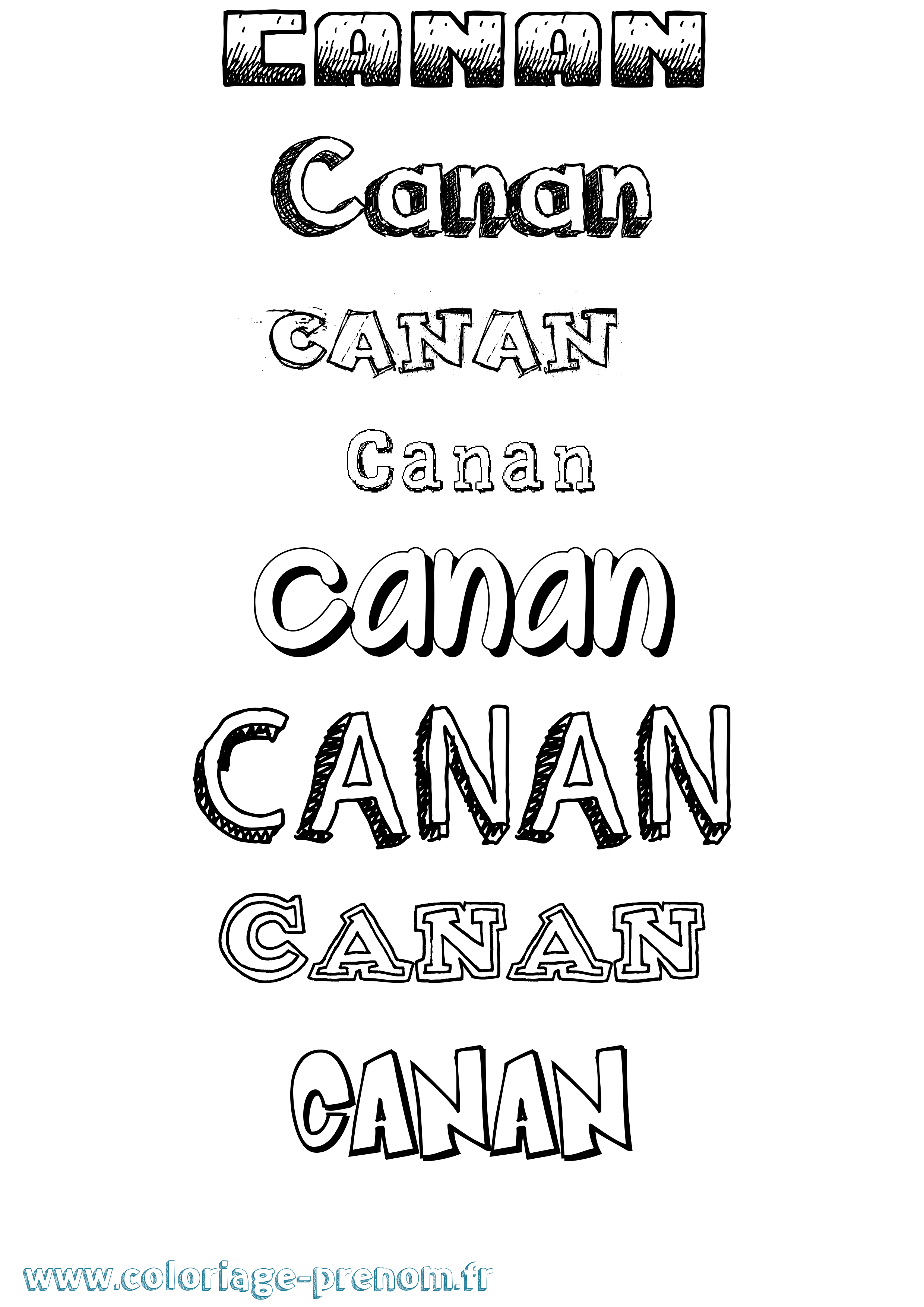 Coloriage prénom Canan Dessiné