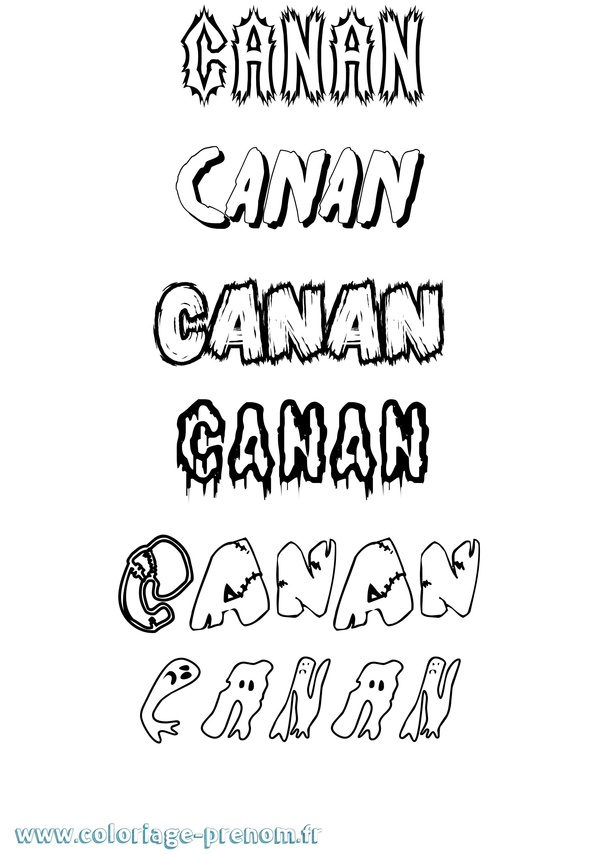 Coloriage prénom Canan Frisson