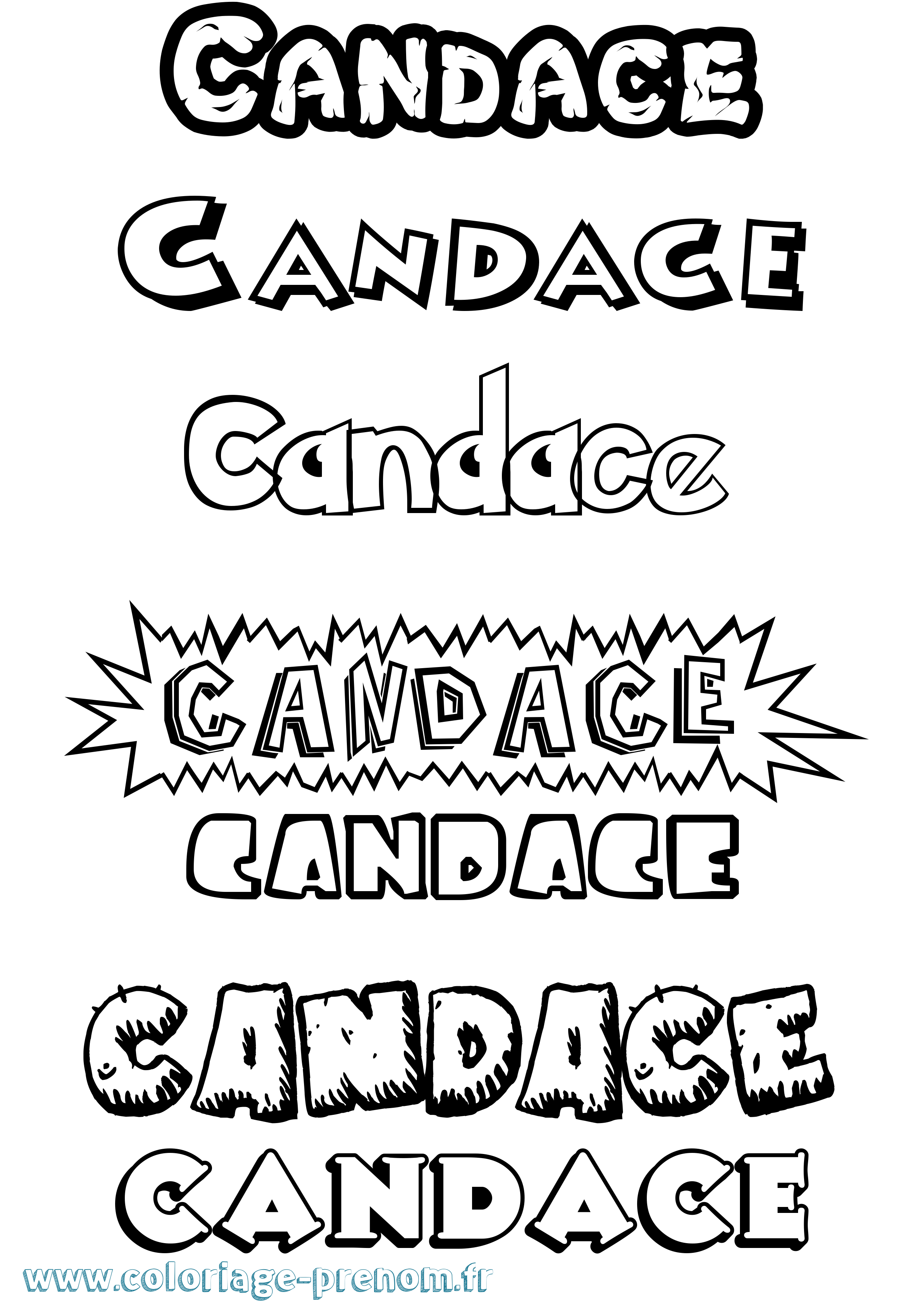 Coloriage Candace Dessin Animé Coloriage prénom Candace Dessin Animé