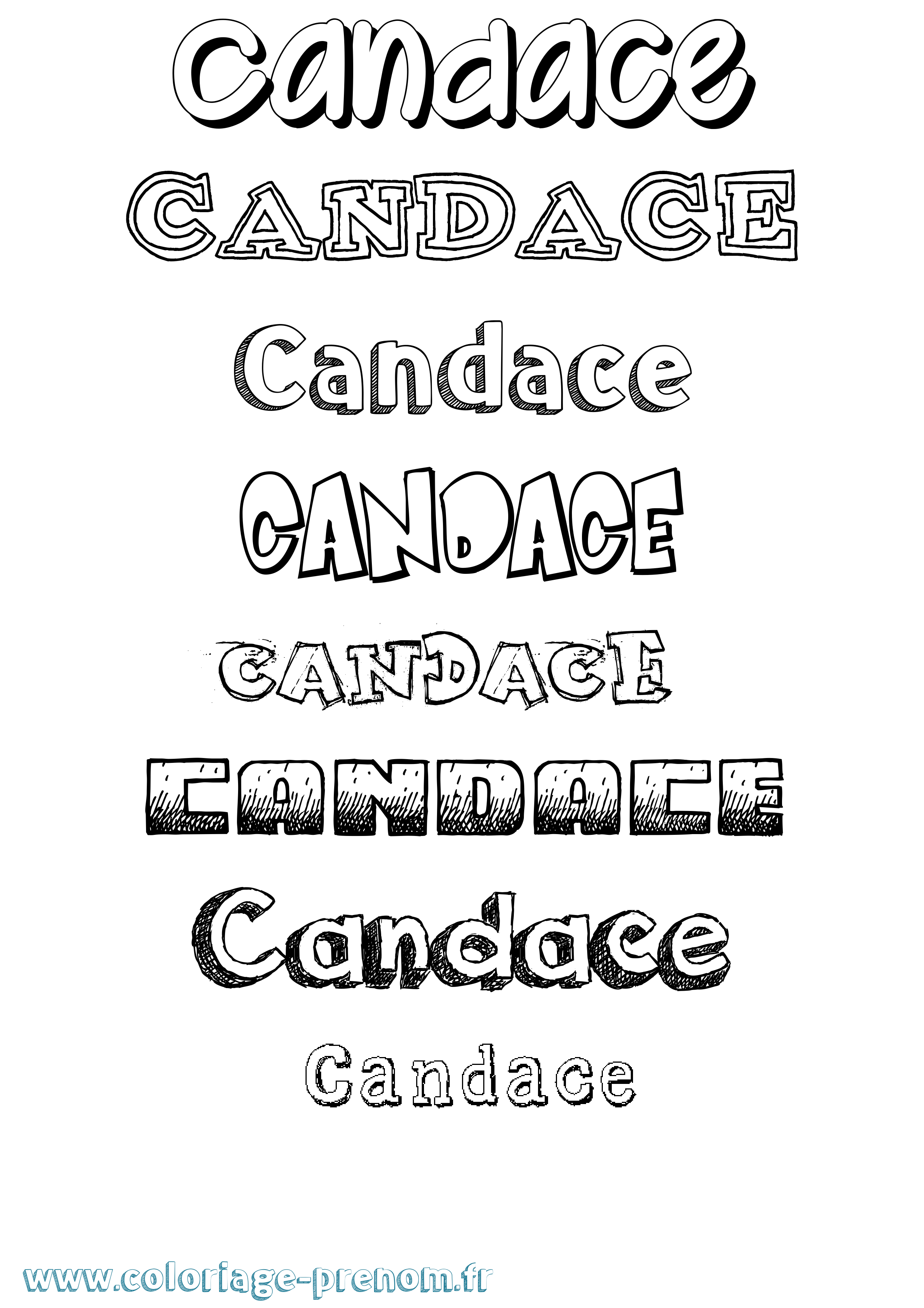 Coloriage Candace Dessiné Coloriage prénom Candace Dessiné