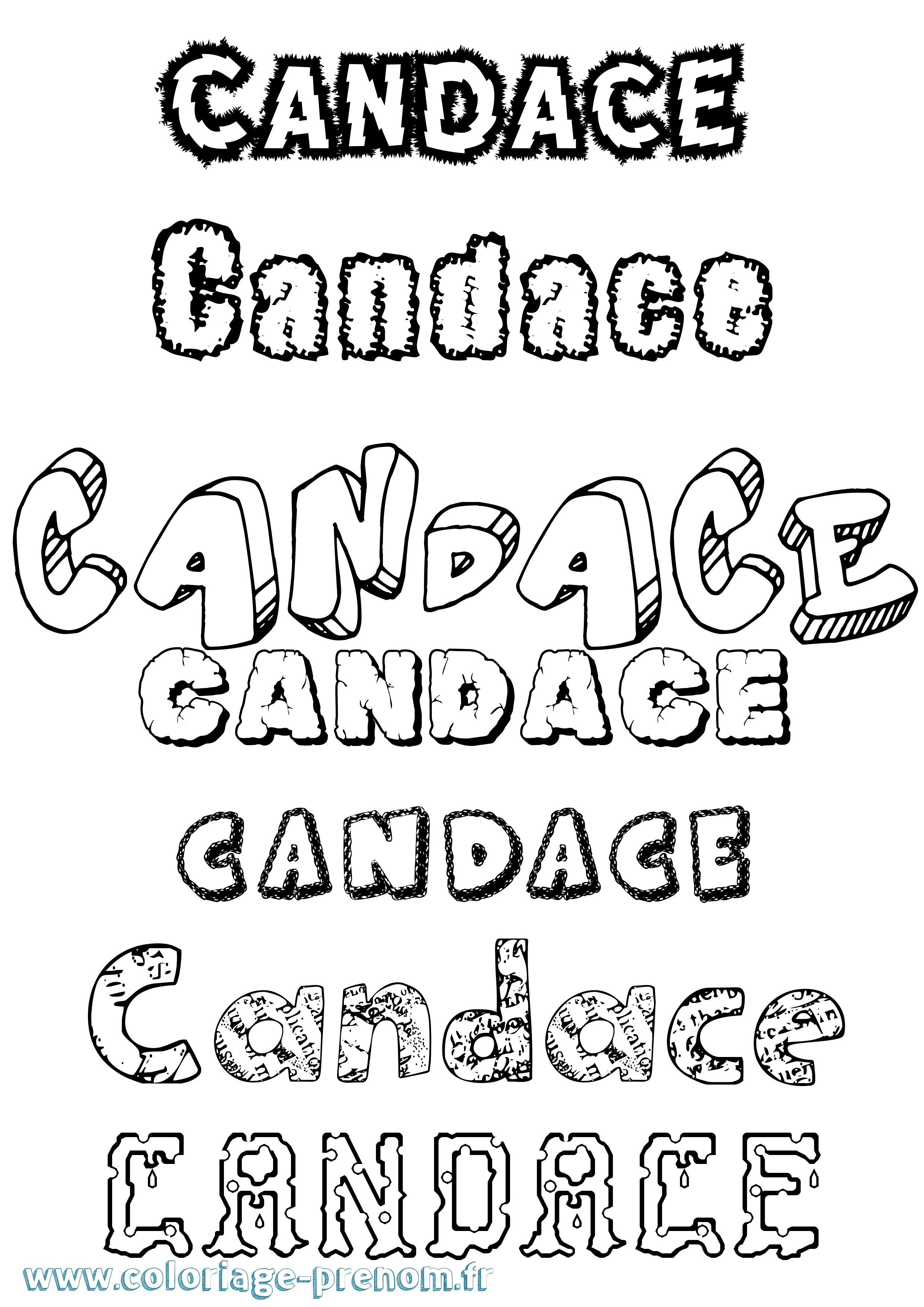 Coloriage Candace Destructuré Coloriage prénom Candace Destructuré
