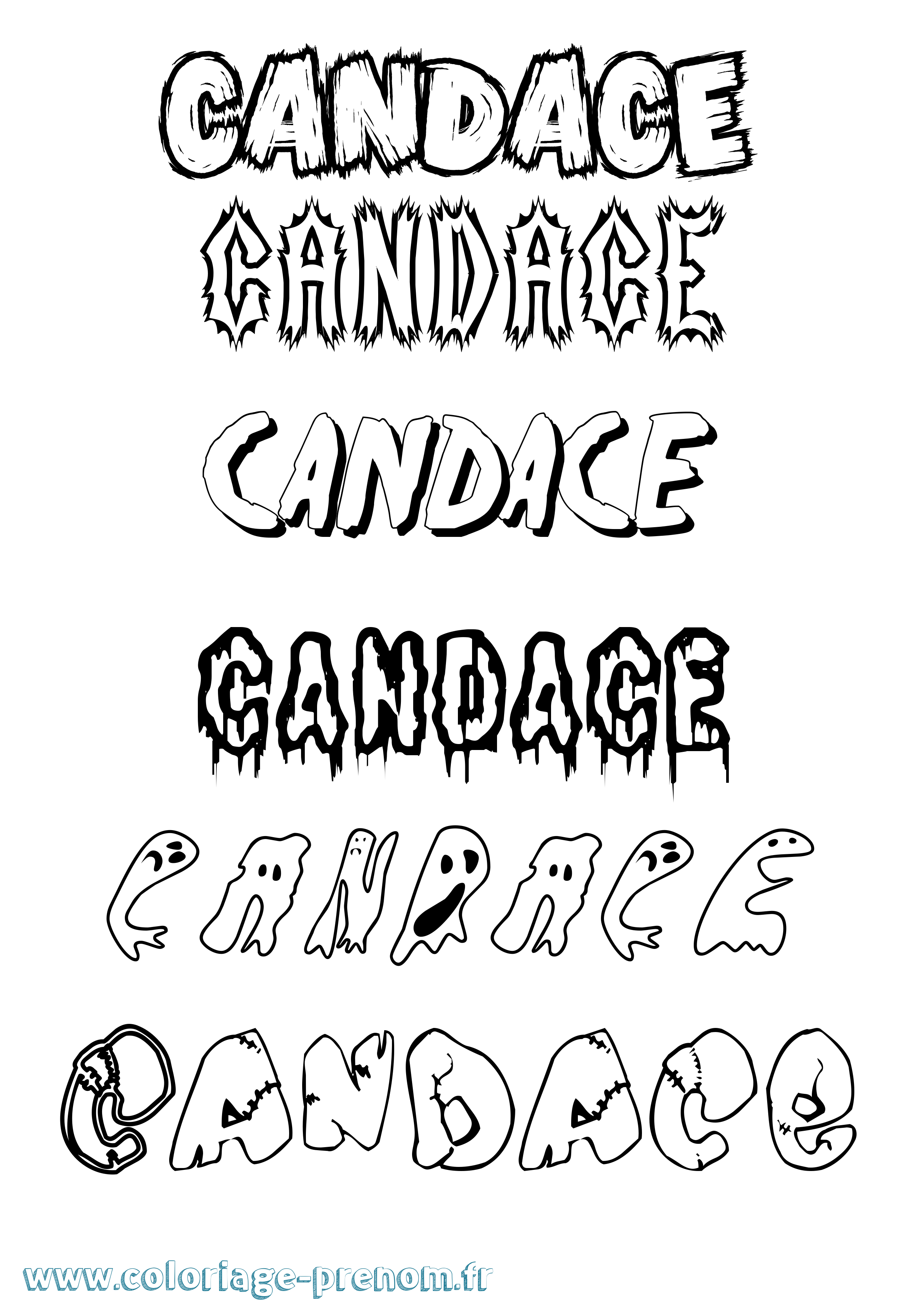Coloriage Candace Frisson Coloriage prénom Candace Frisson