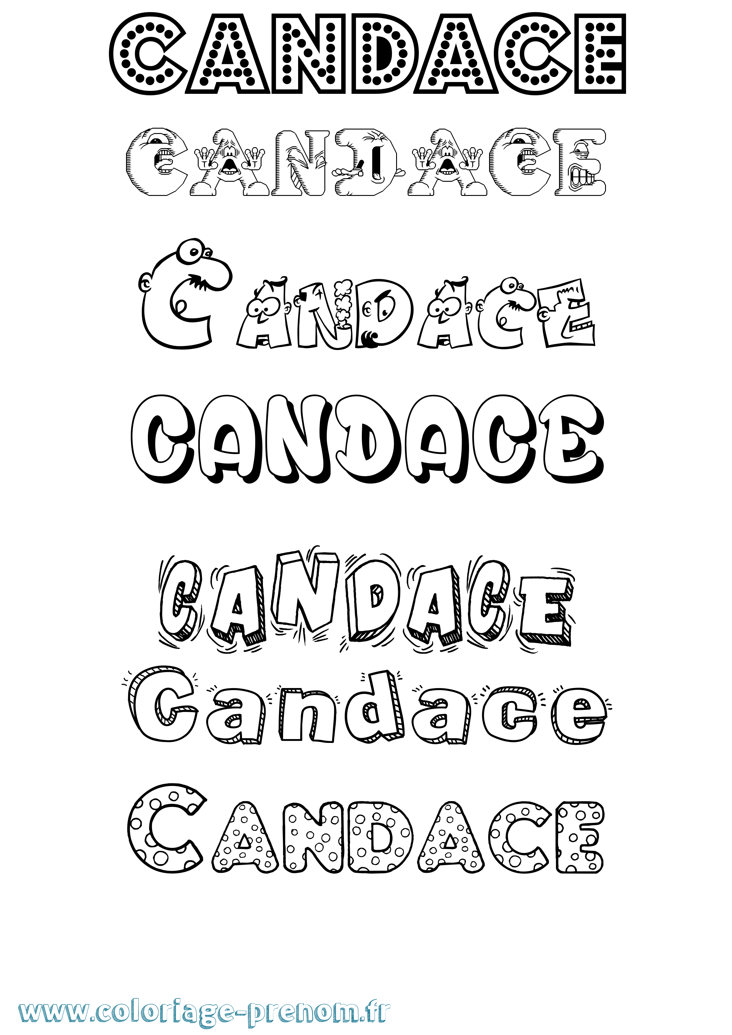 Coloriage Candace Fun Coloriage prénom Candace Fun