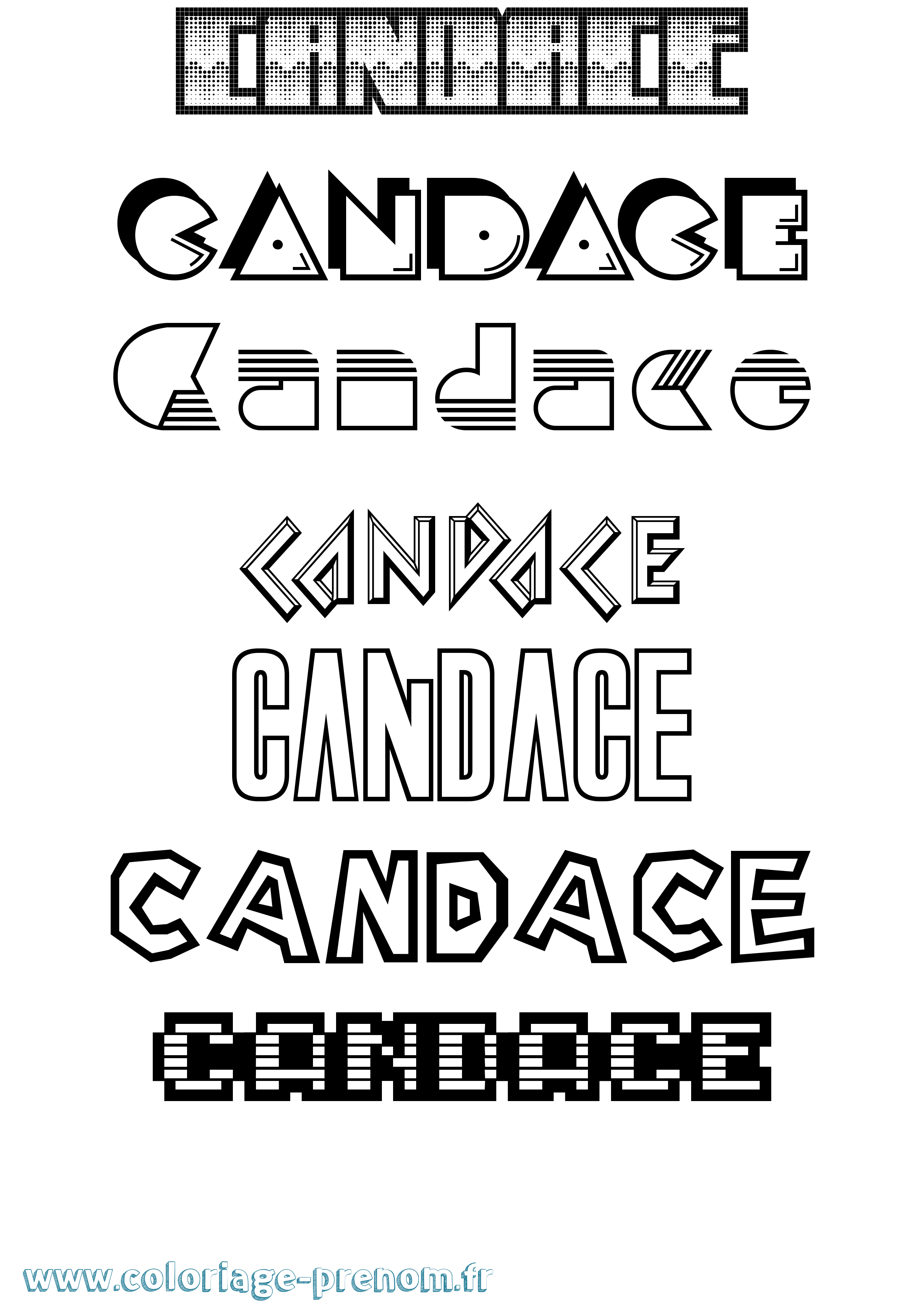 Coloriage Candace Jeux Vidéos Coloriage prénom Candace Jeux Vidéos
