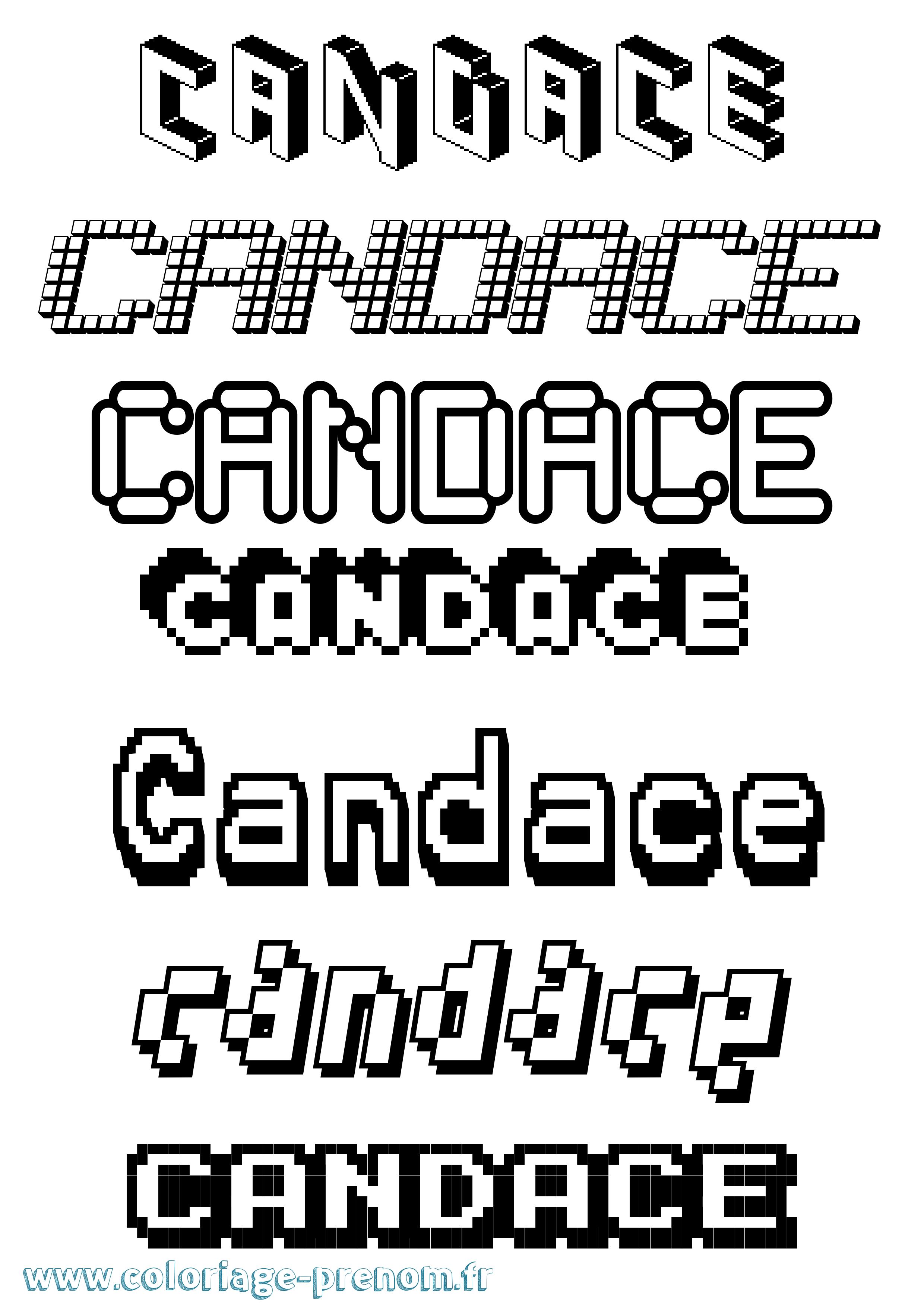 Coloriage Candace Pixel Coloriage prénom Candace Pixel