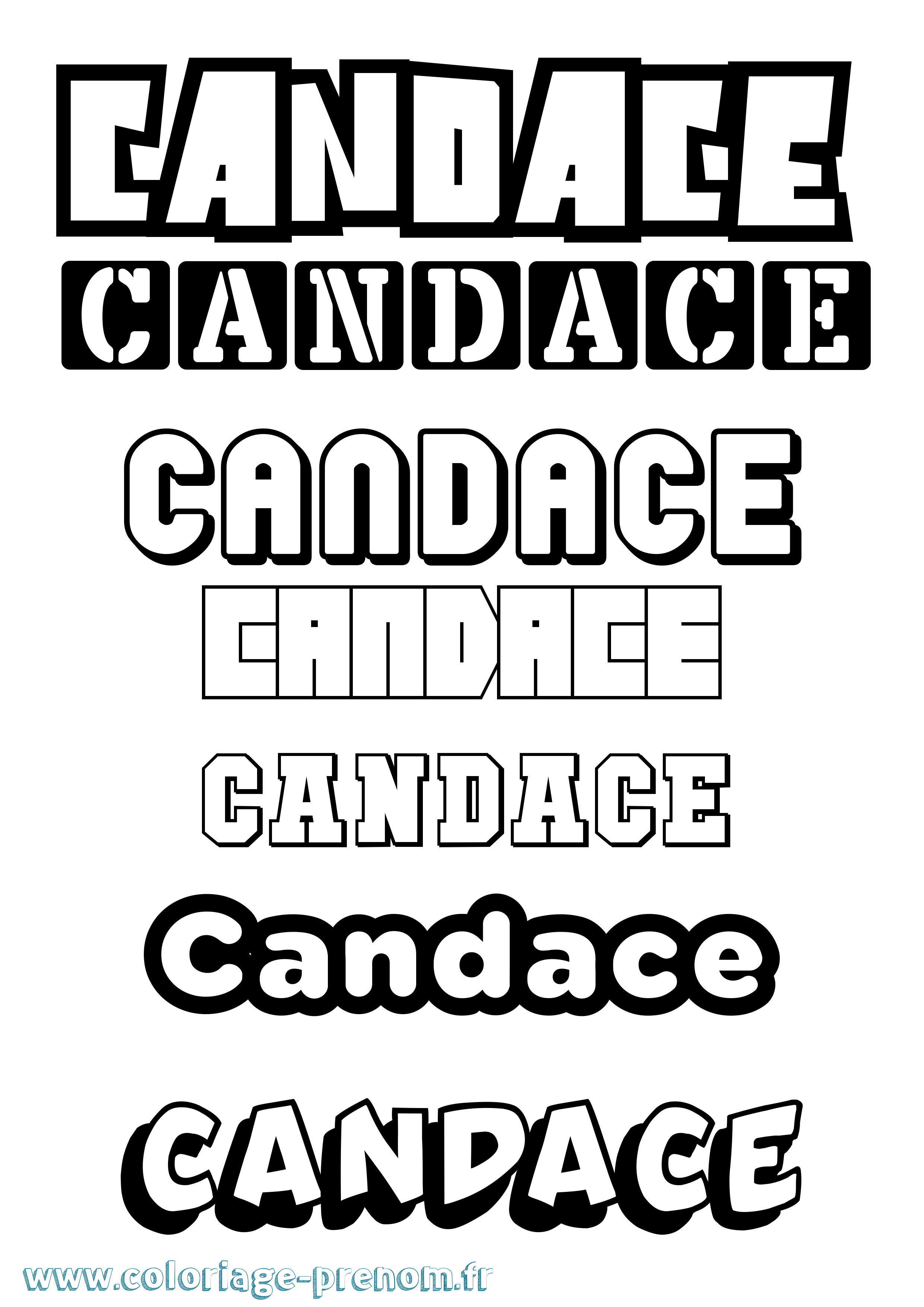 Coloriage Candace Simple Coloriage prénom Candace Simple