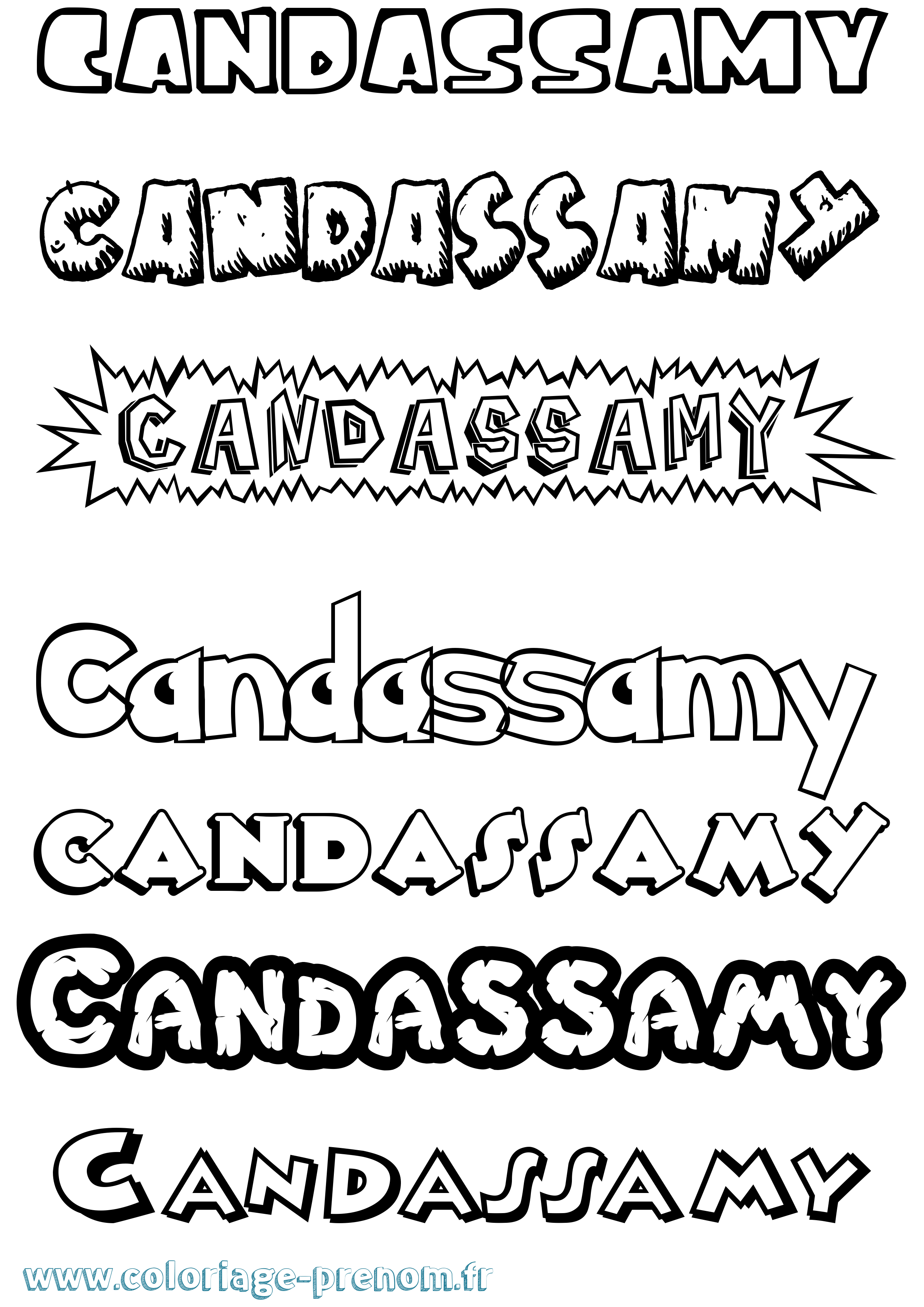 Coloriage Candassamy Dessin Animé Coloriage prénom Candassamy Dessin Animé