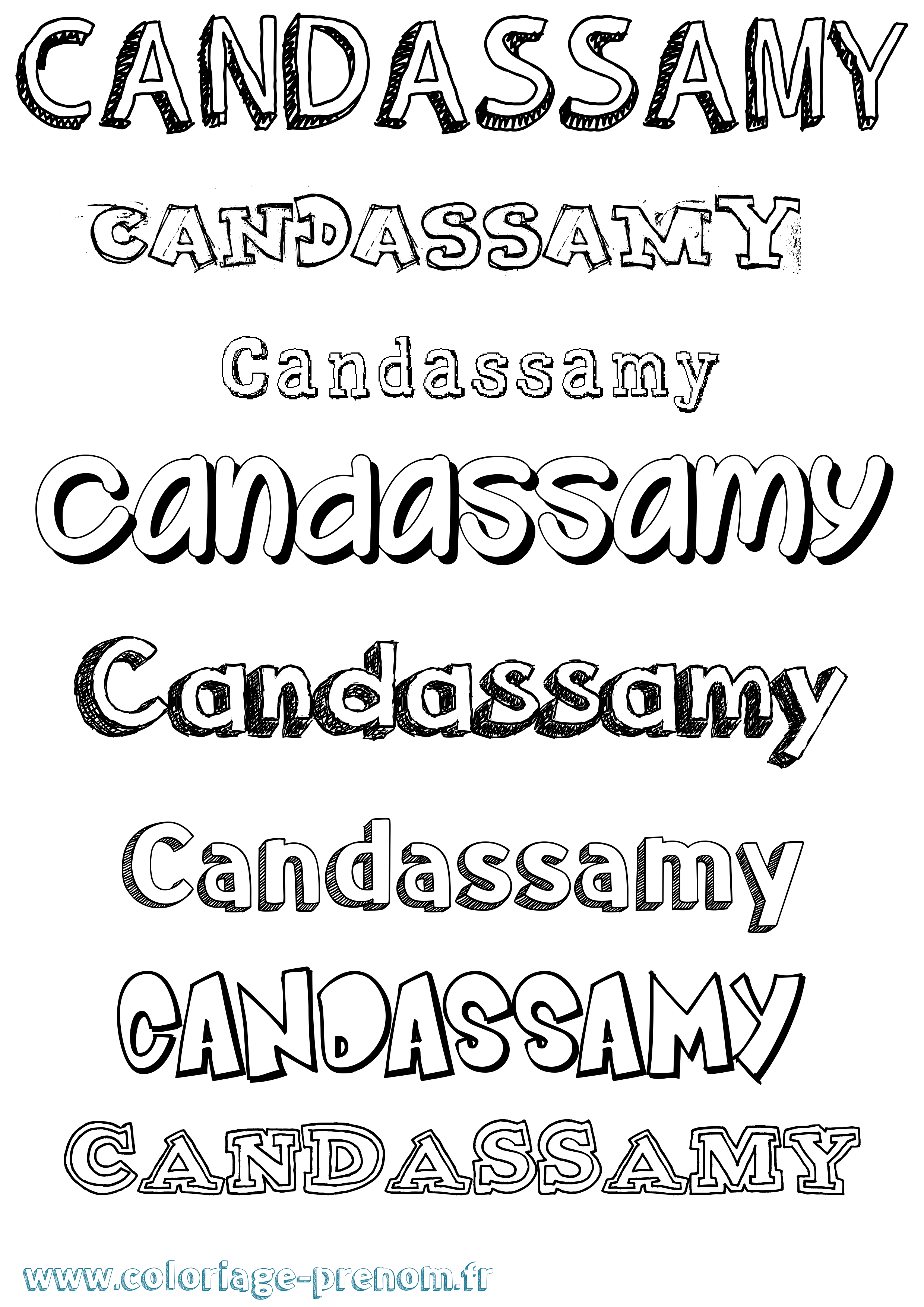 Coloriage Candassamy Dessiné Coloriage prénom Candassamy Dessiné