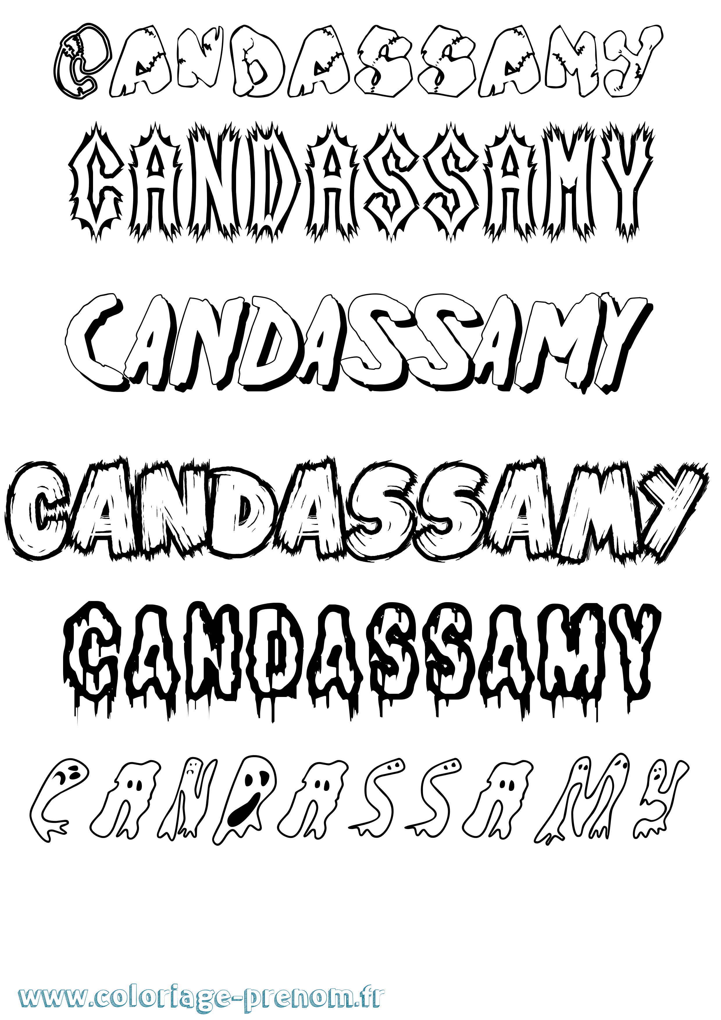 Coloriage Candassamy Frisson Coloriage prénom Candassamy Frisson