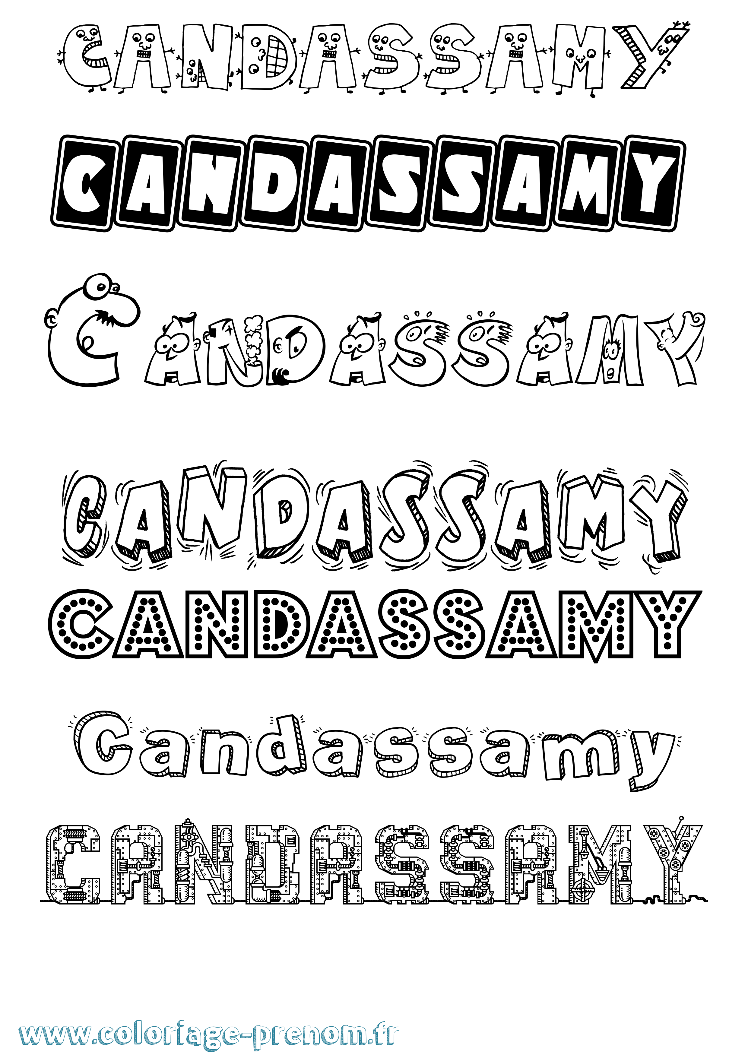 Coloriage Candassamy Fun Coloriage prénom Candassamy Fun