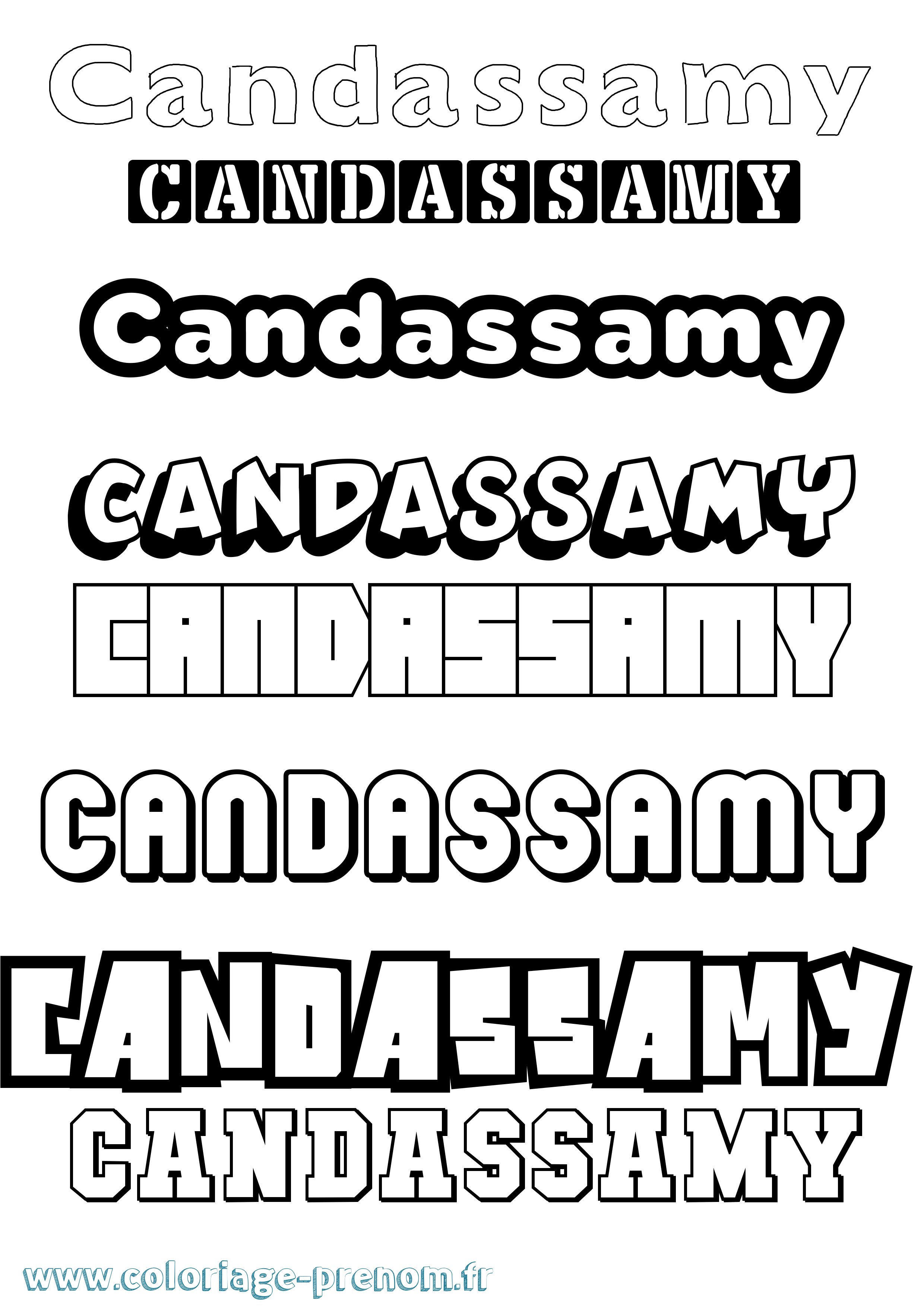Coloriage Candassamy Simple Coloriage prénom Candassamy Simple